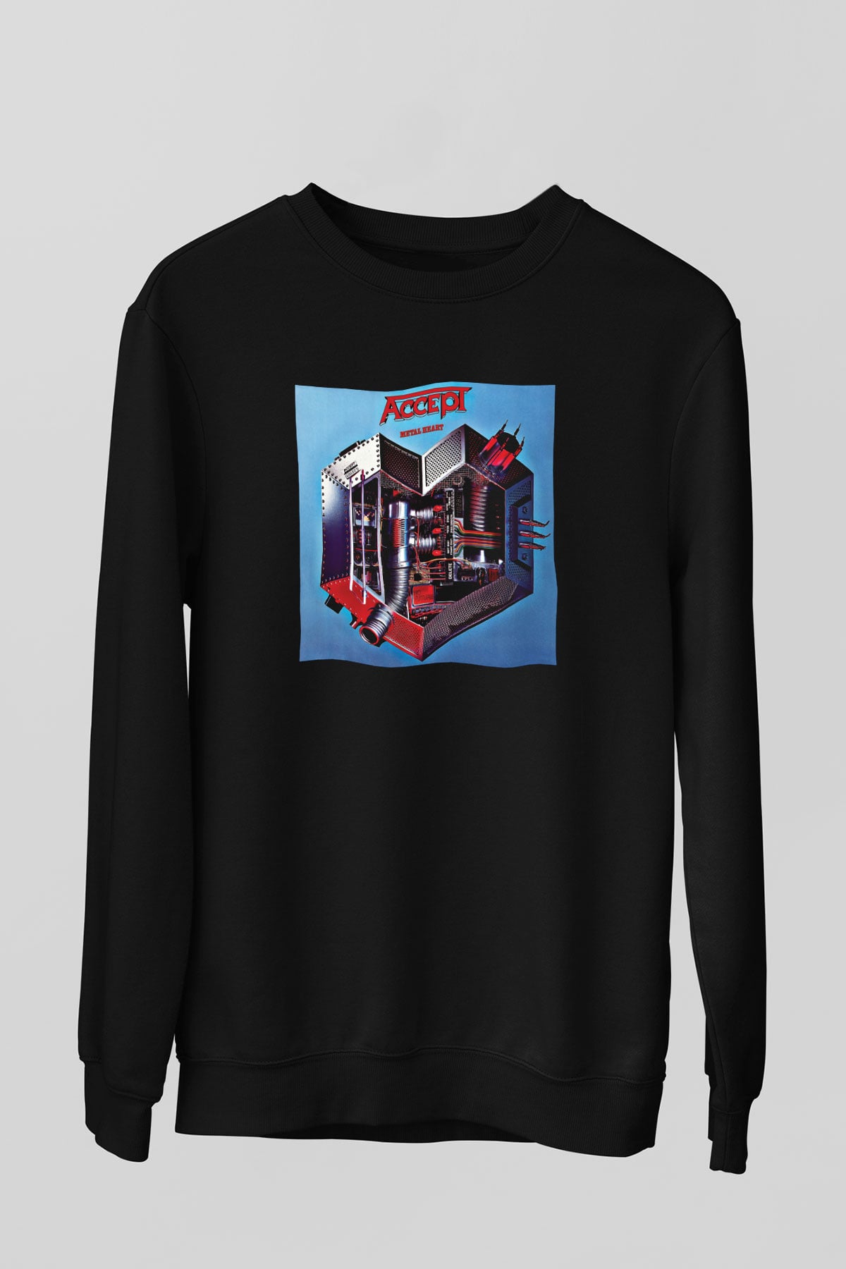 Accept Baskılı Unisex Siyah Sweatshirt