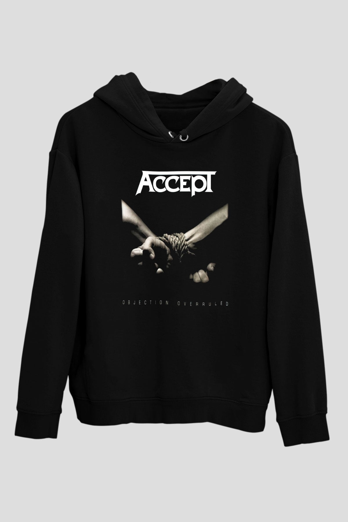 Accept Siyah Unisex Hoodie