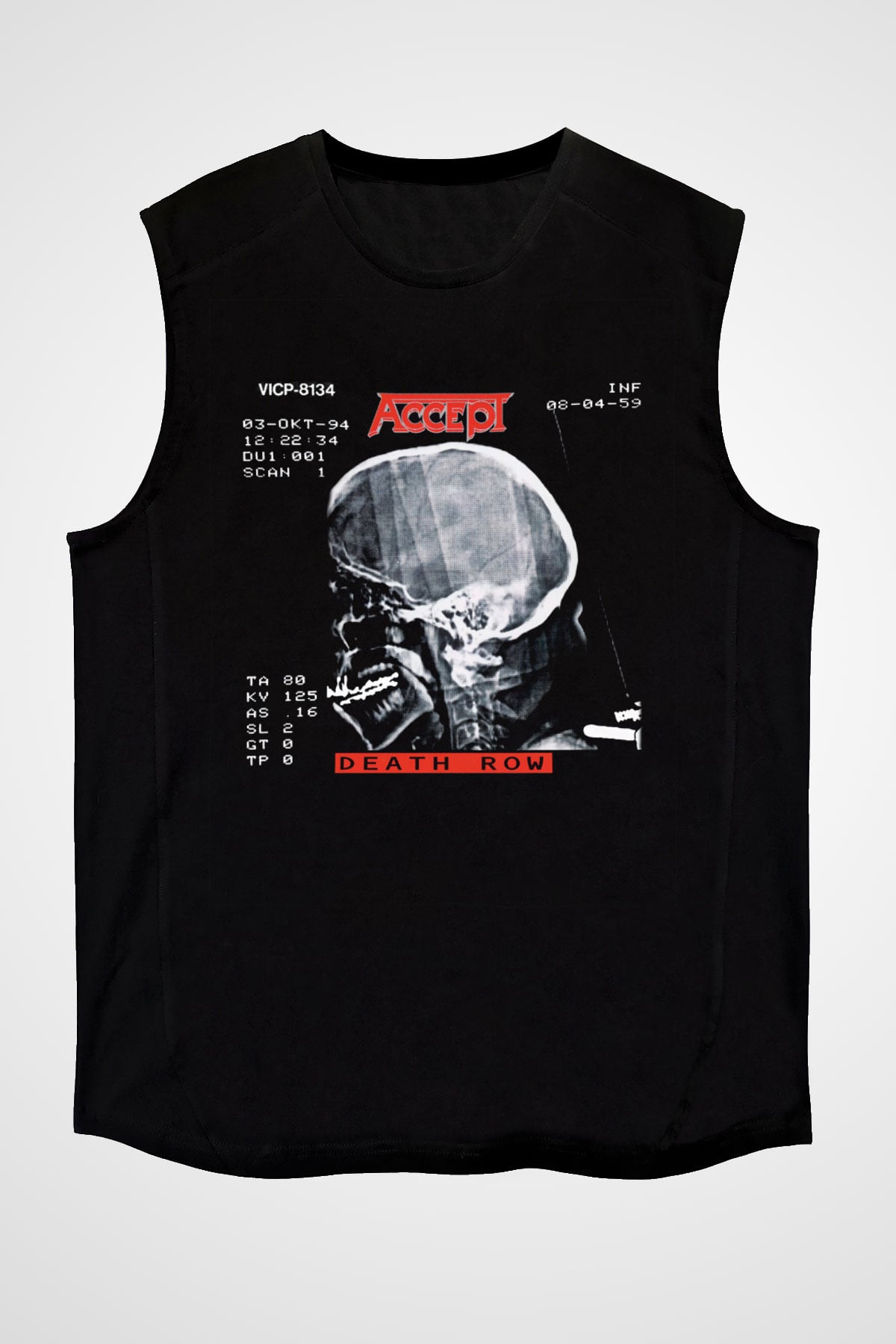 Accept Siyah Unisex Kolsuz Tişört
