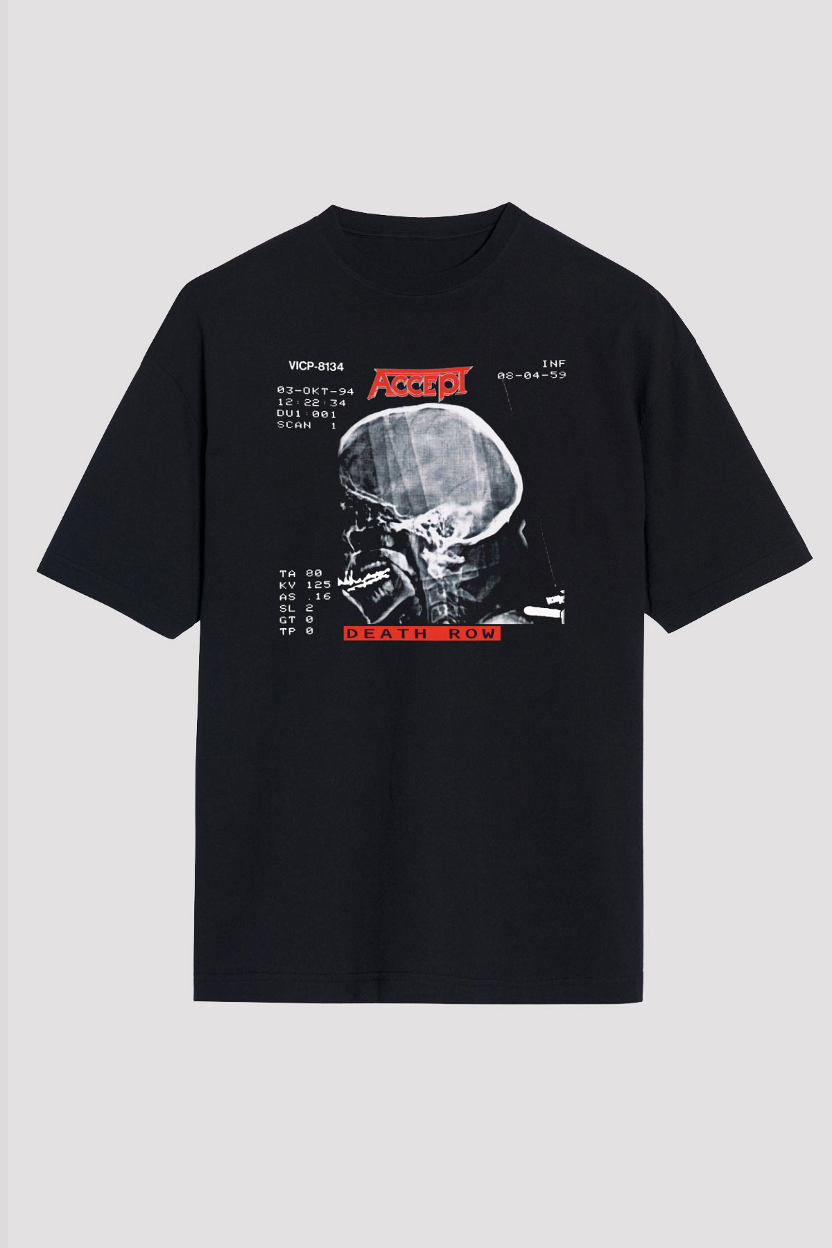 Accept Siyah Unisex Oversize Tişört T-Shirt