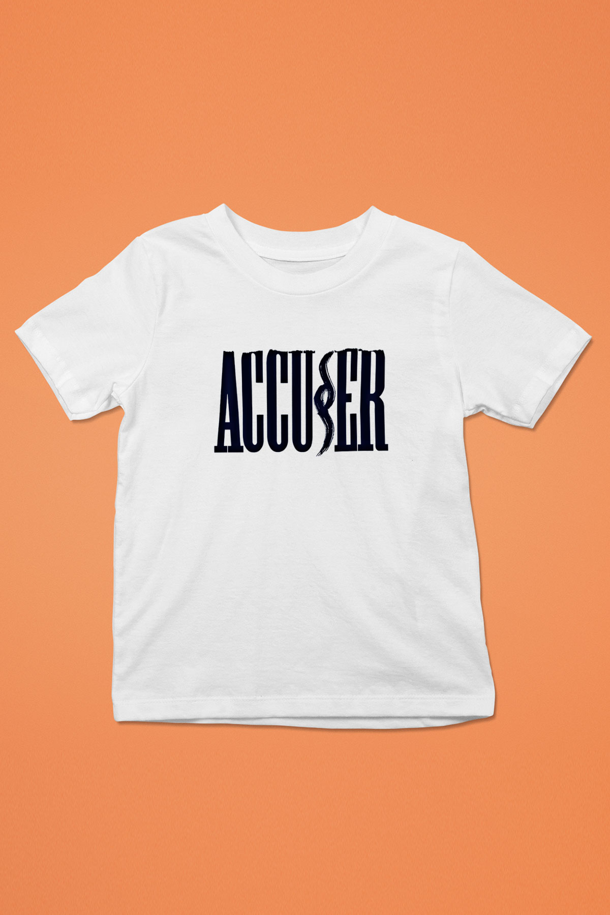 Accuser Baskılı Unisex Beyaz Çocuk Tişört