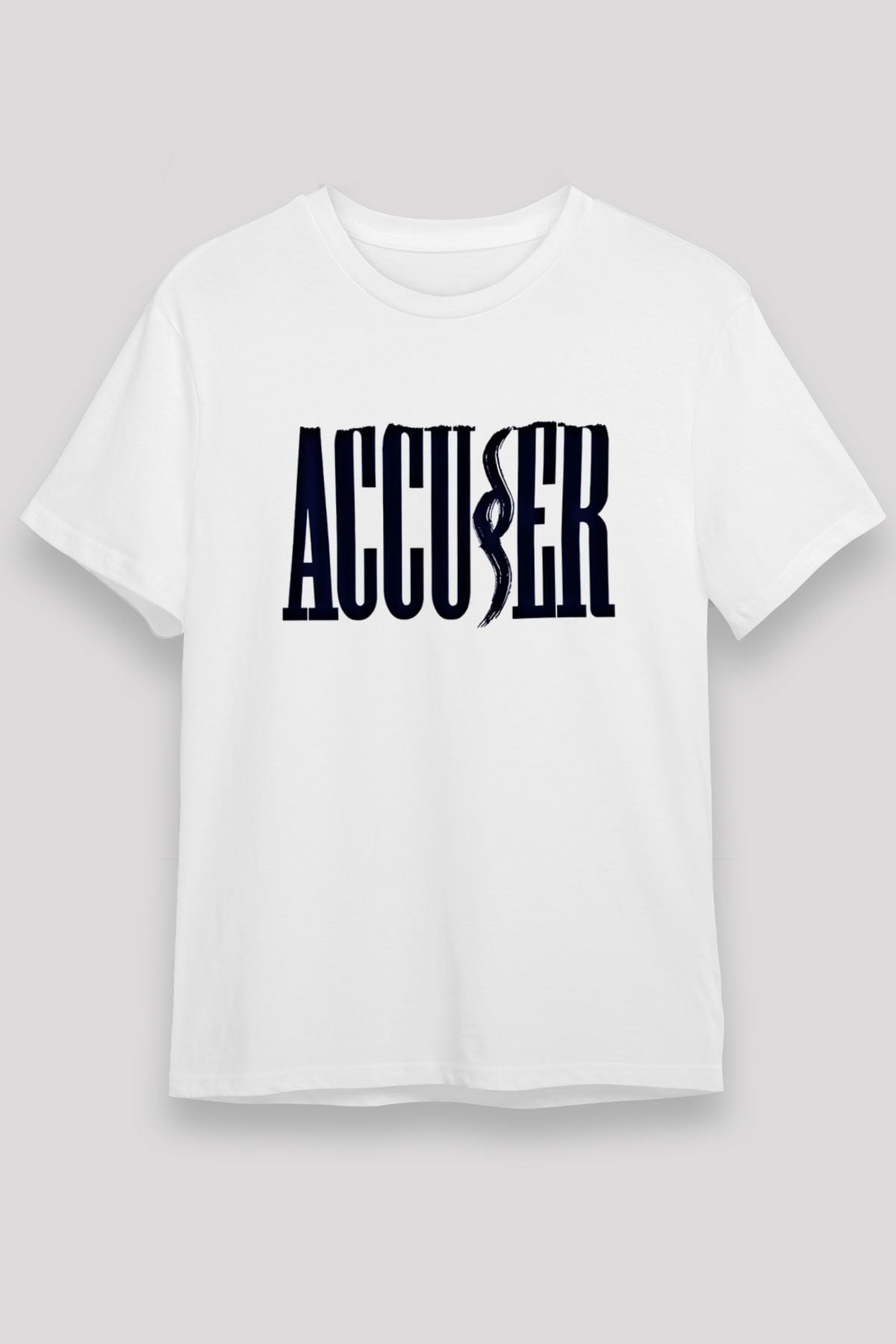 Accuser Baskılı Unisex Beyaz Tişört