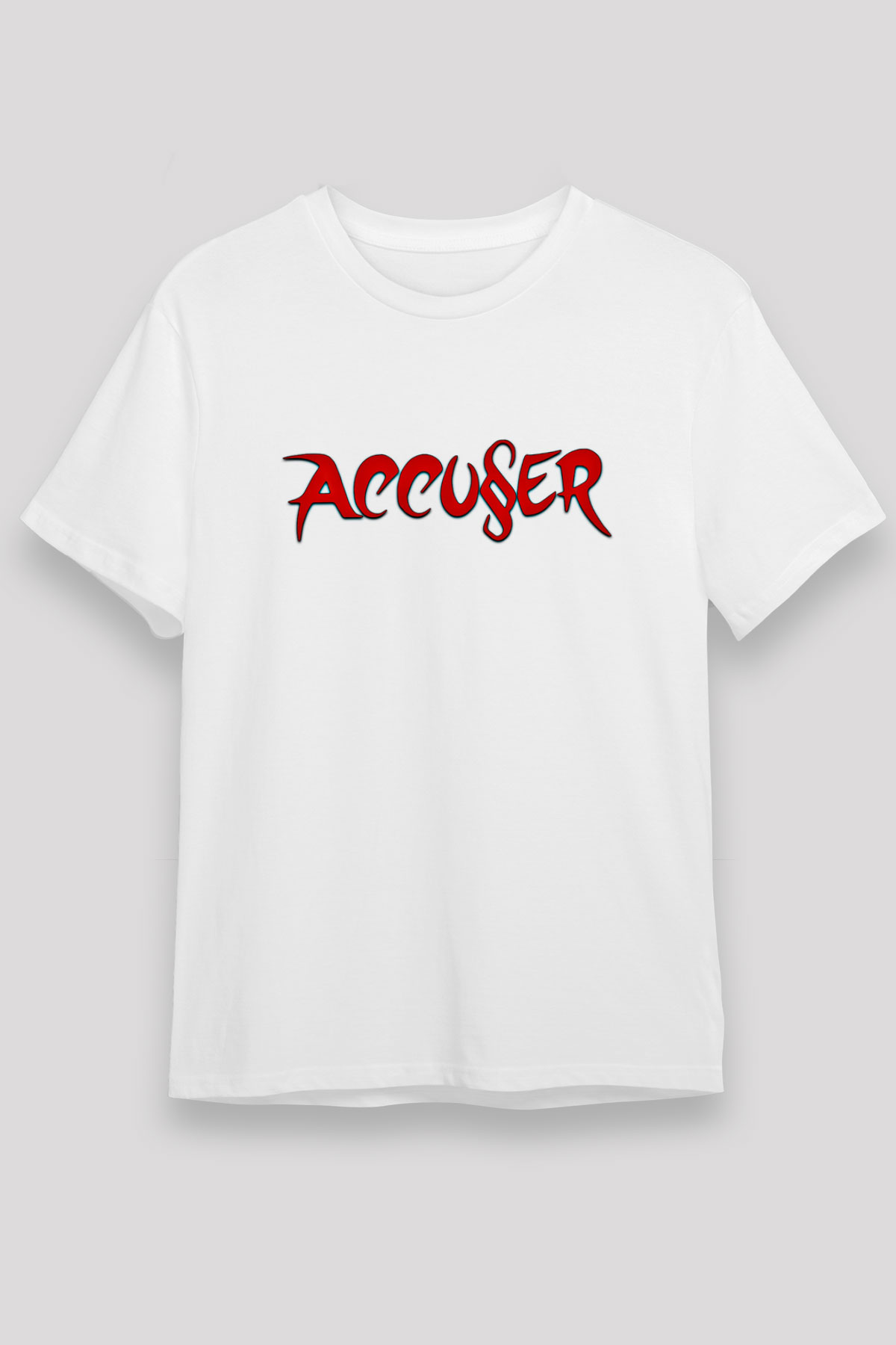 Accuser Baskılı Unisex Beyaz Tişört