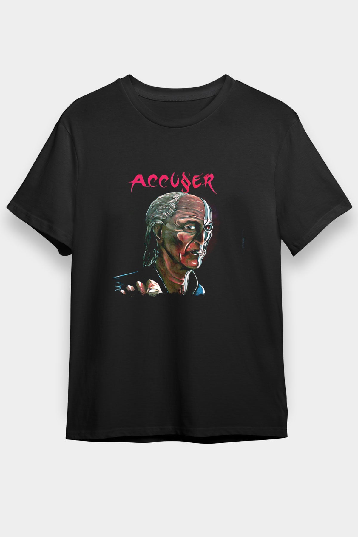 Accuser Baskılı Unisex Siyah Tişört