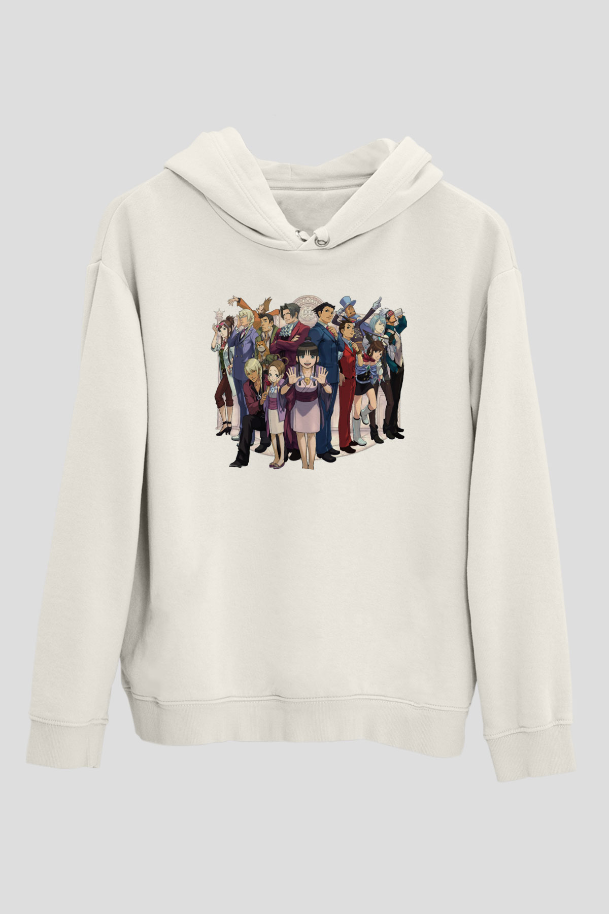 Ace Attorney Beyaz Unisex Hoodie