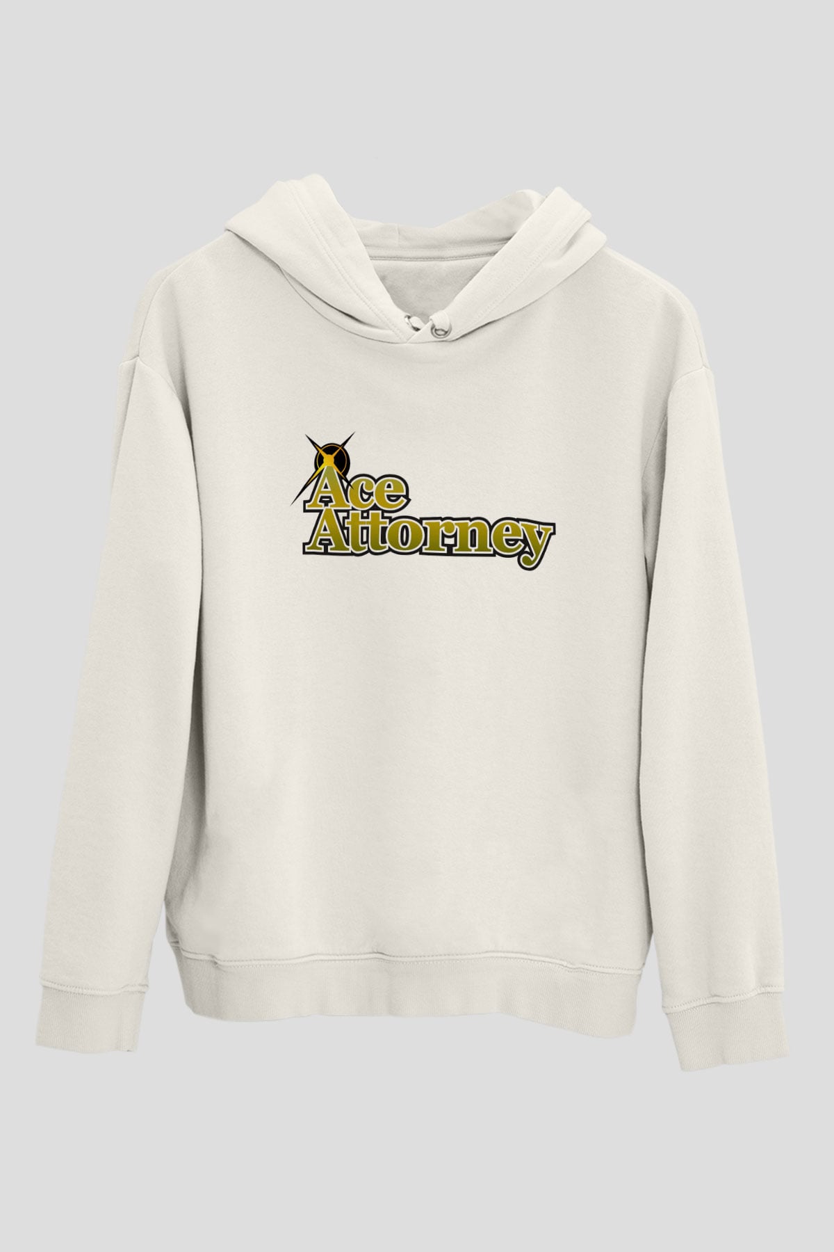 Ace Attorney Beyaz Unisex Kapşonlu Sweatshirt