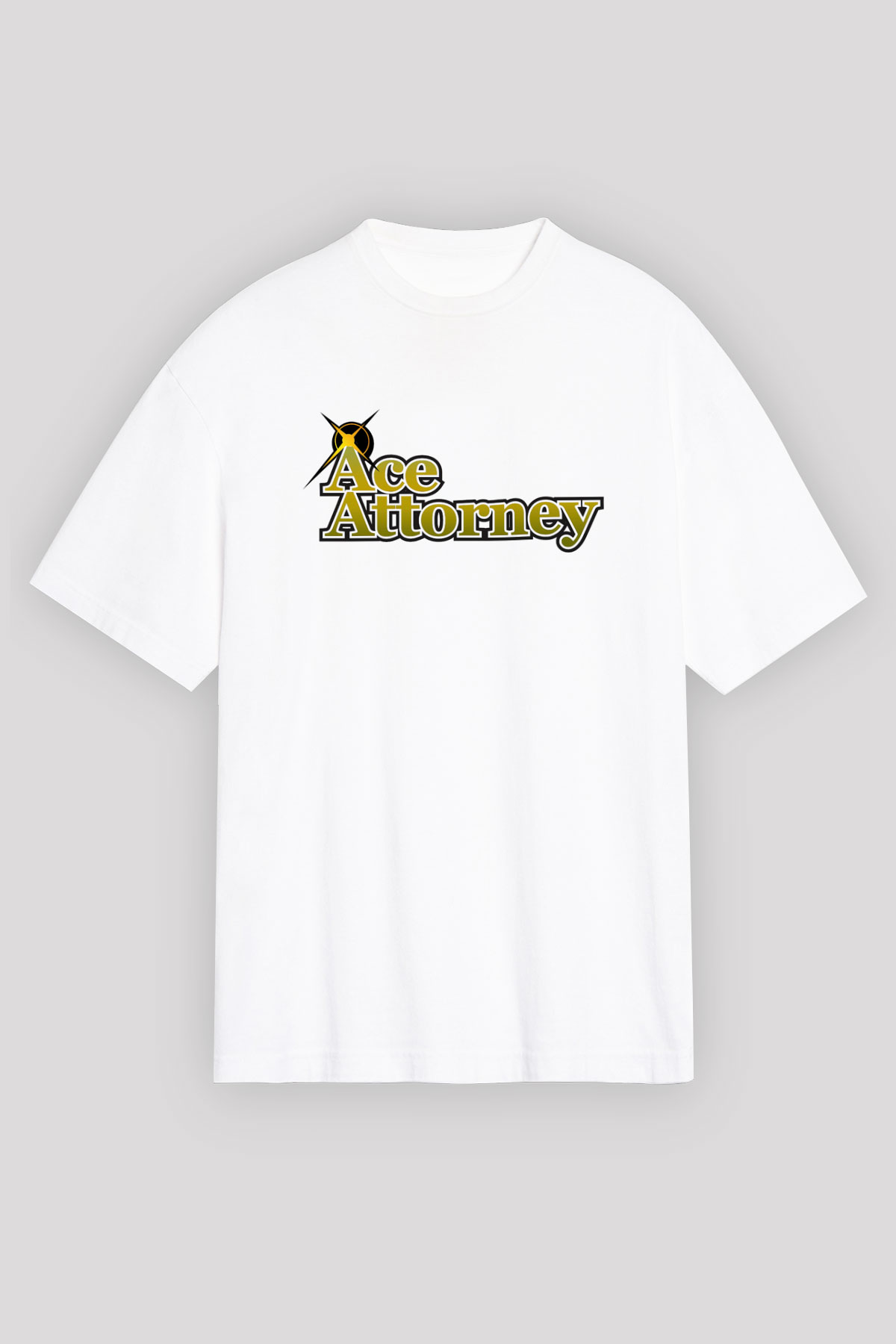 Ace Attorney Beyaz Unisex Oversize Tişört T-Shirt