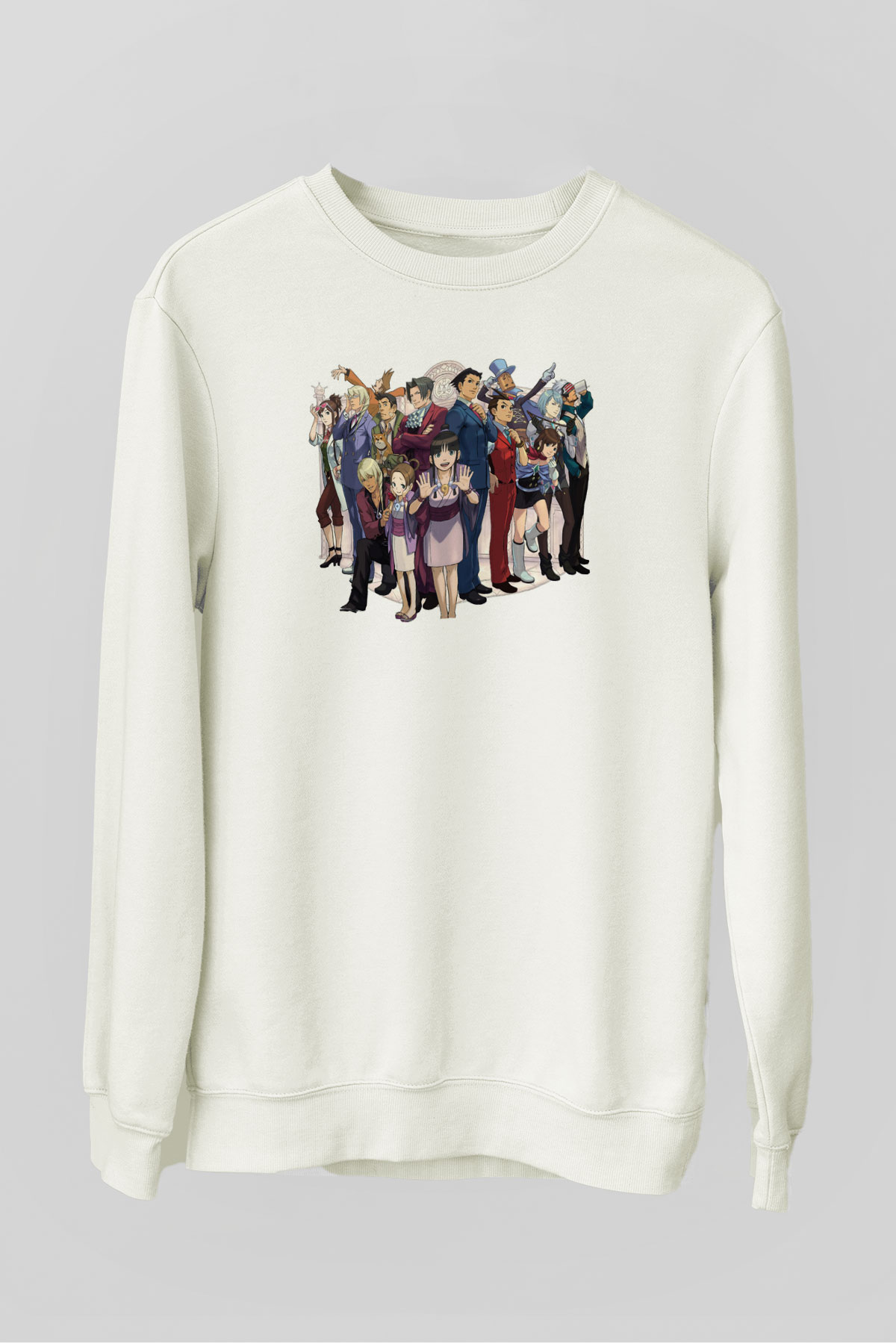 Ace Attorney Beyaz Unisex Sweatshirt