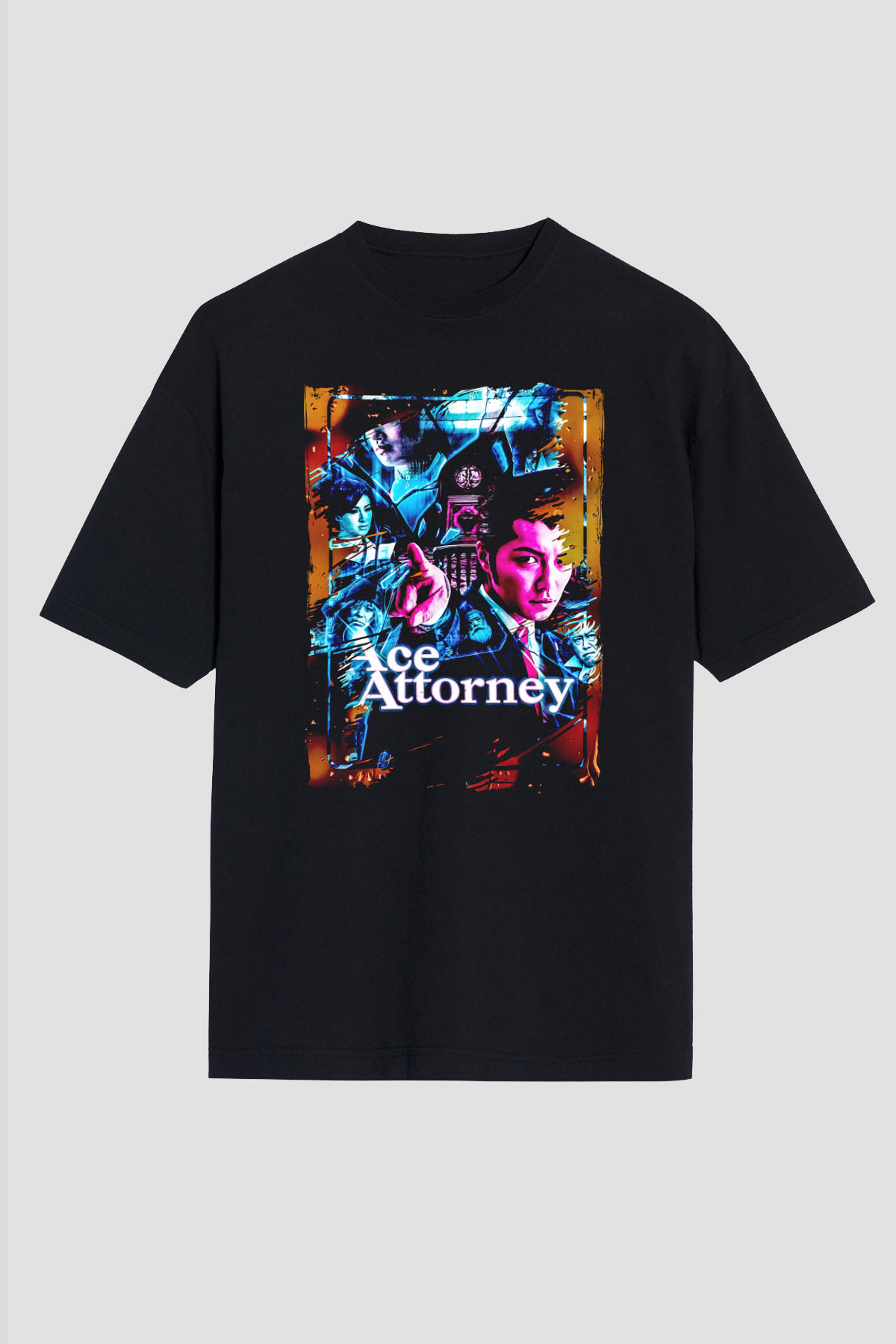 Ace Attorney Siyah Unisex Tişört T-Shirt