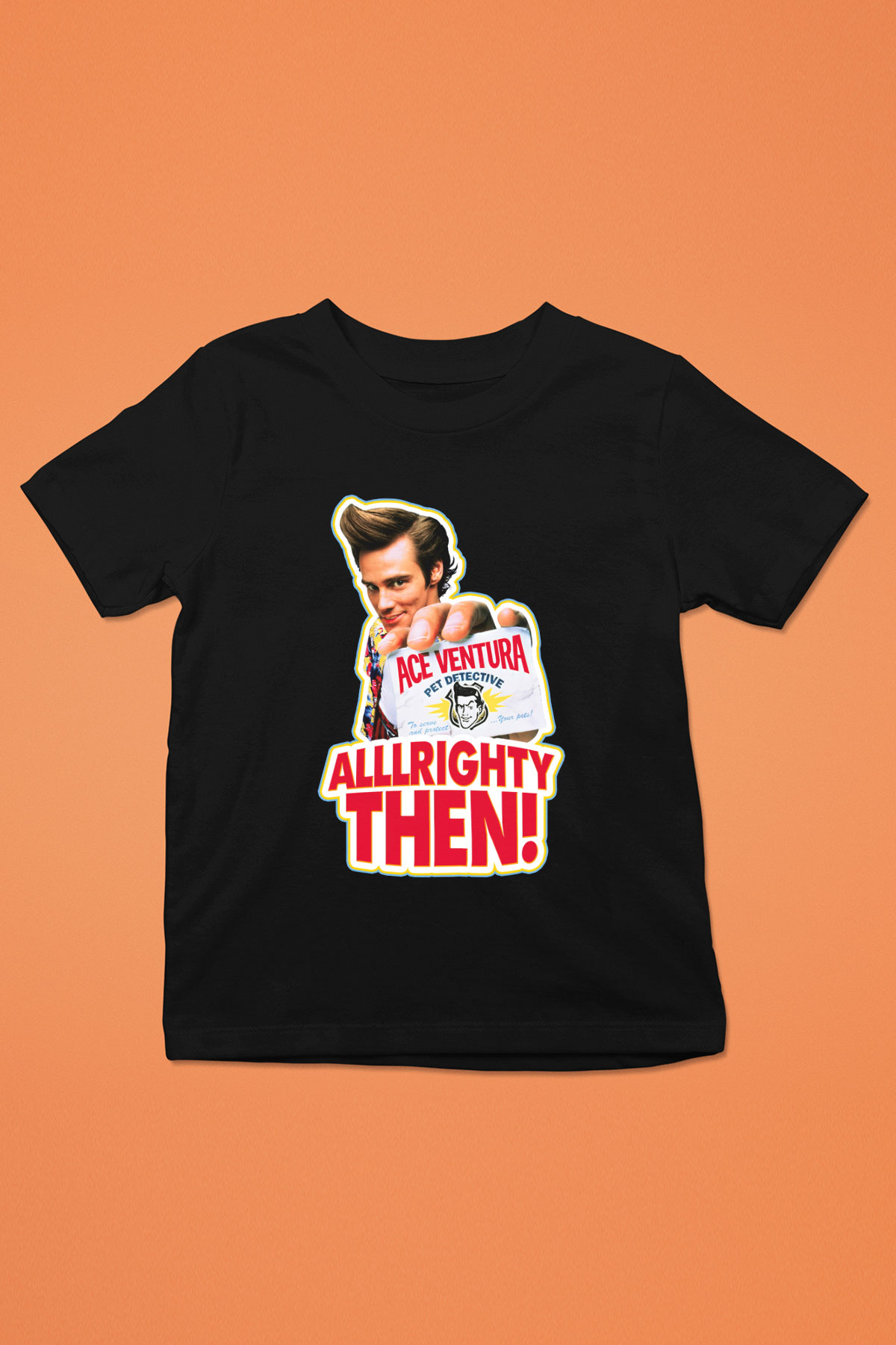 Ace Ventura Baskılı Siyah Unisex Çocuk Tişört