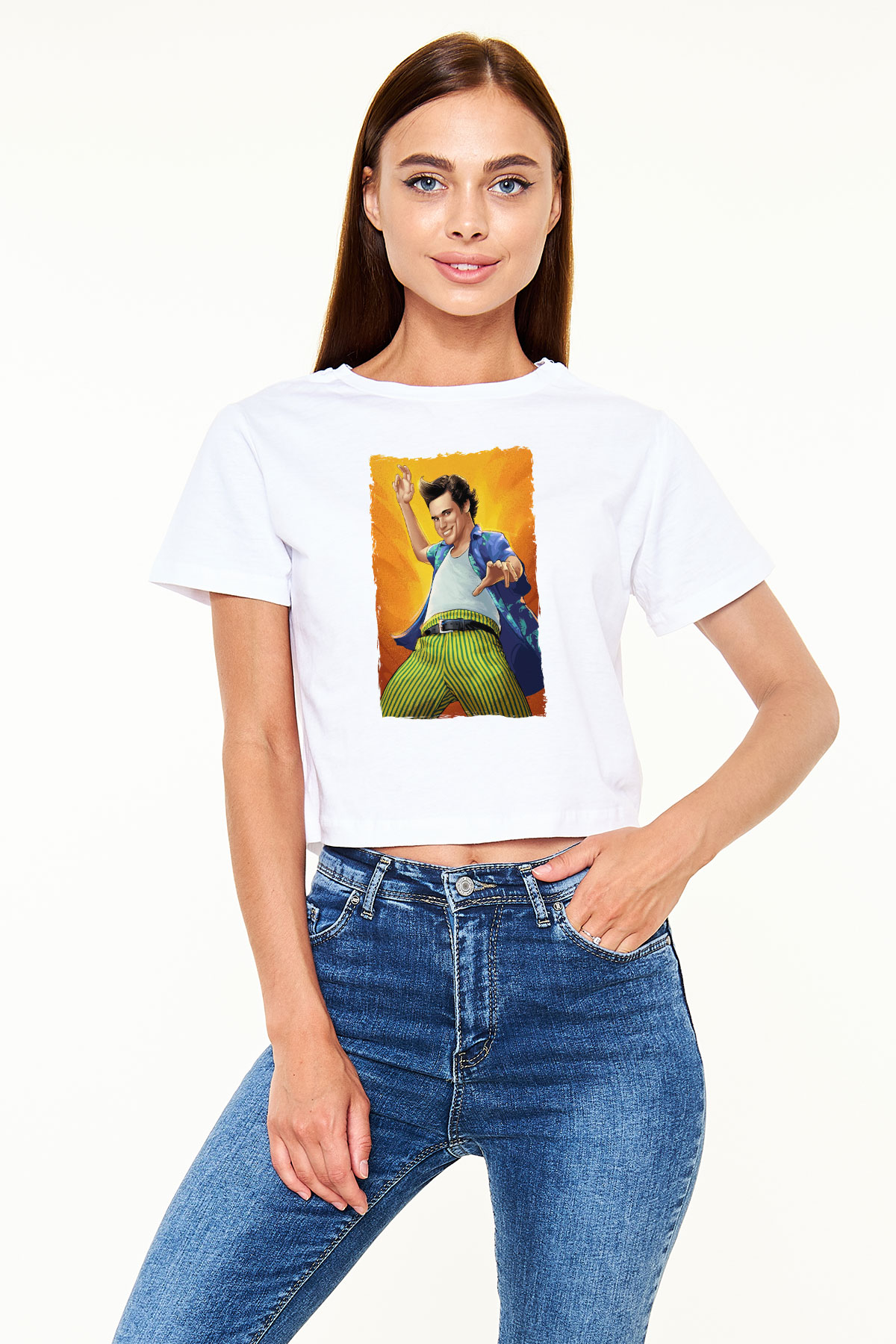 Ace Ventura Beyaz   Crop Top Tişört