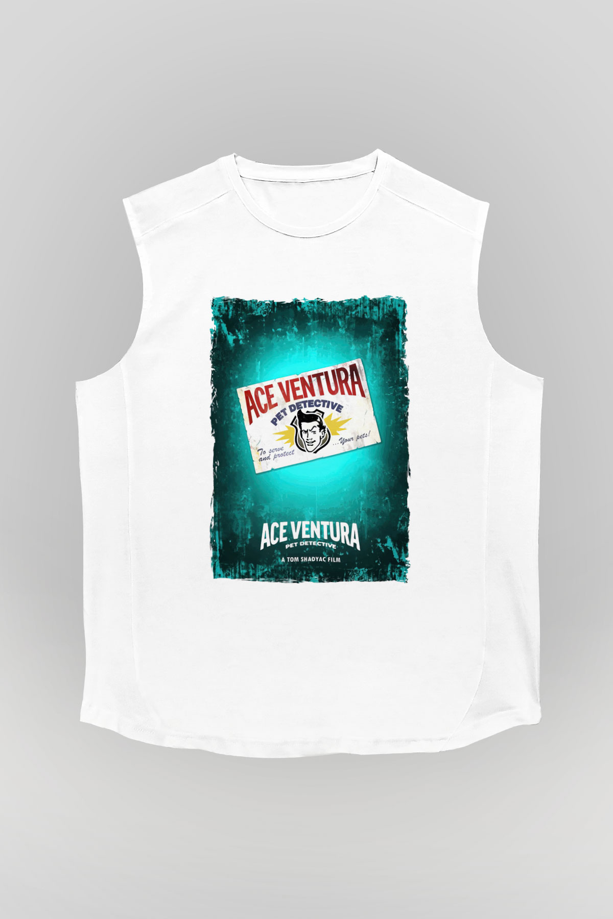 Ace Ventura Beyaz Unisex  Kolsuz Tişört