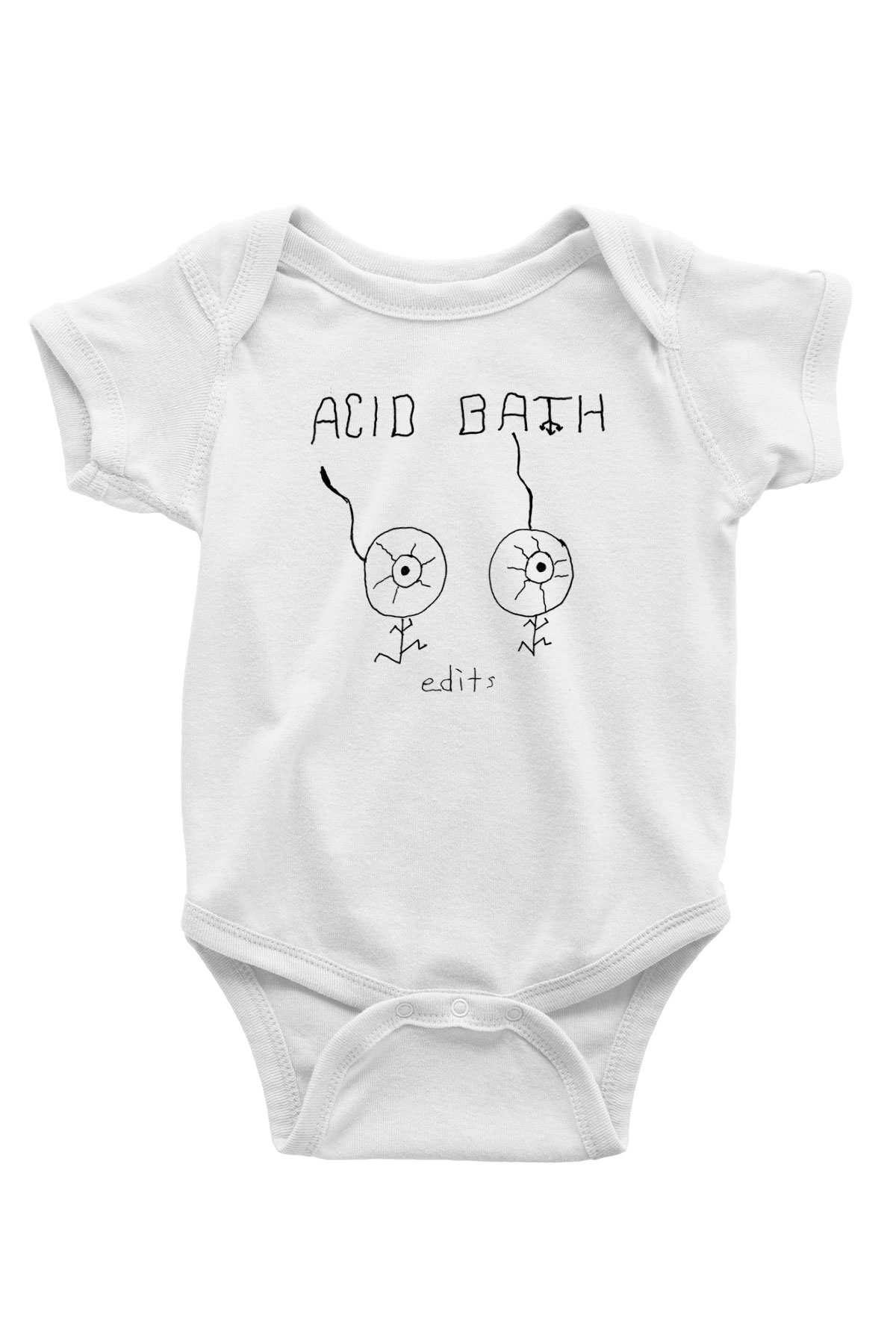Acid Bath Baskılı Beyaz Unisex Bebek Body - Zıbın