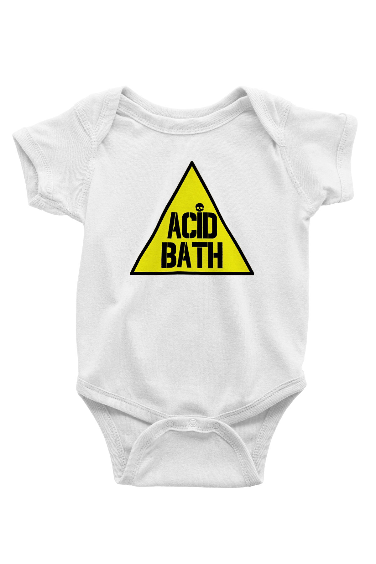 Acid Bath Baskılı Beyaz Unisex Bebek Body - Zıbın