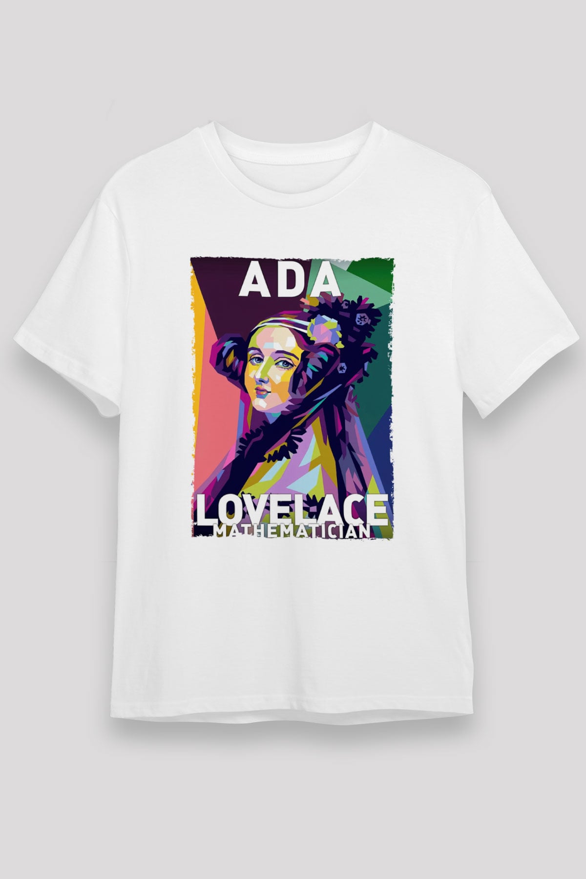 Ada Lovelace Baskılı Unisex Beyaz Tişört - Tshirt