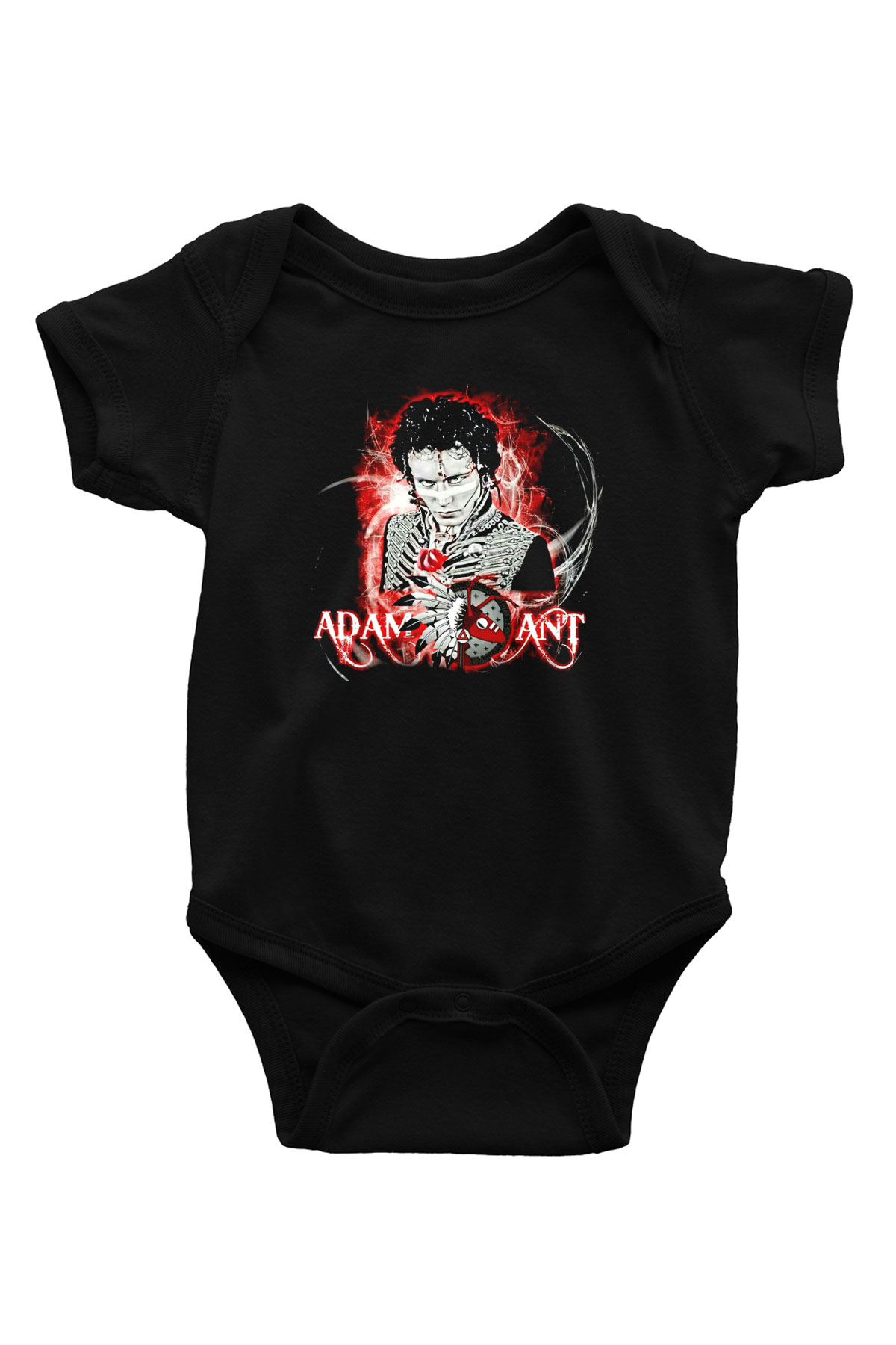 Adam Ant Baskılı Siyah Bebek Body - Zıbın