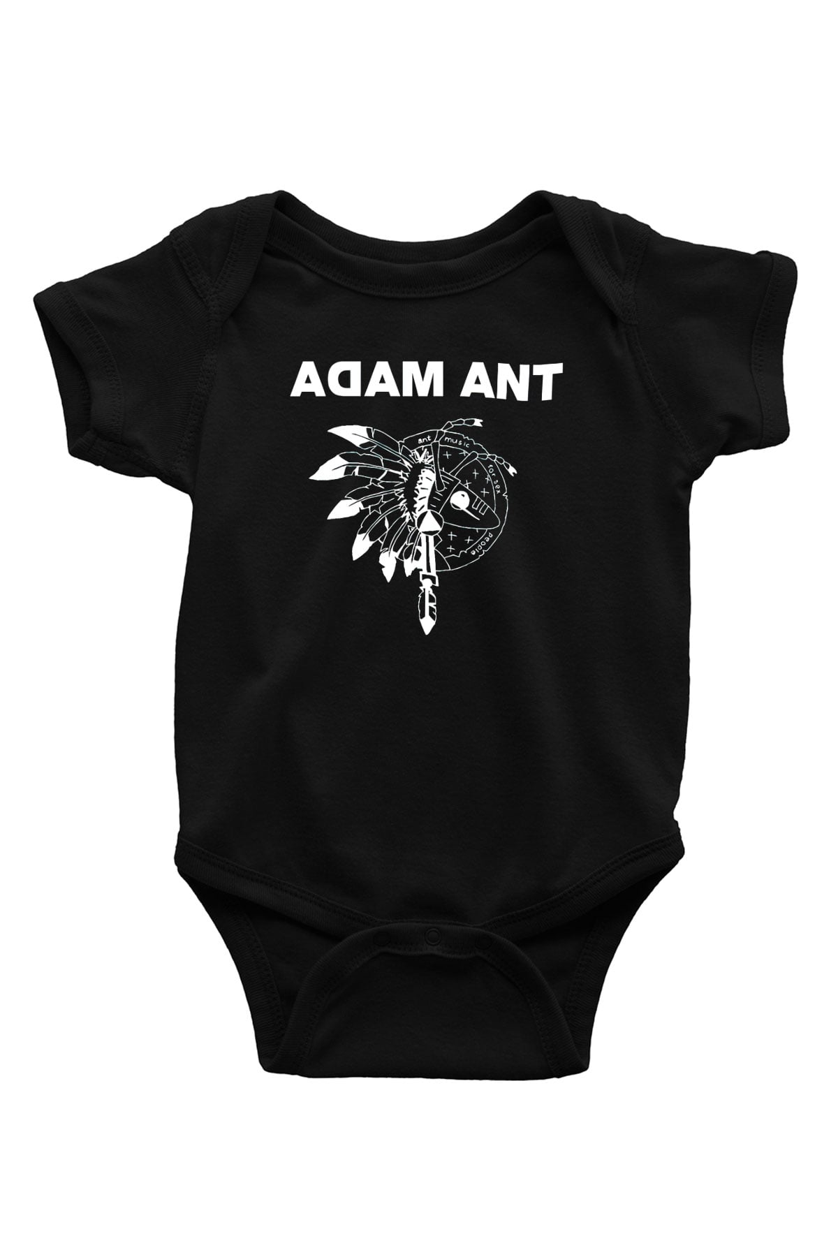 Adam Ant Baskılı Siyah Bebek Body - Zıbın