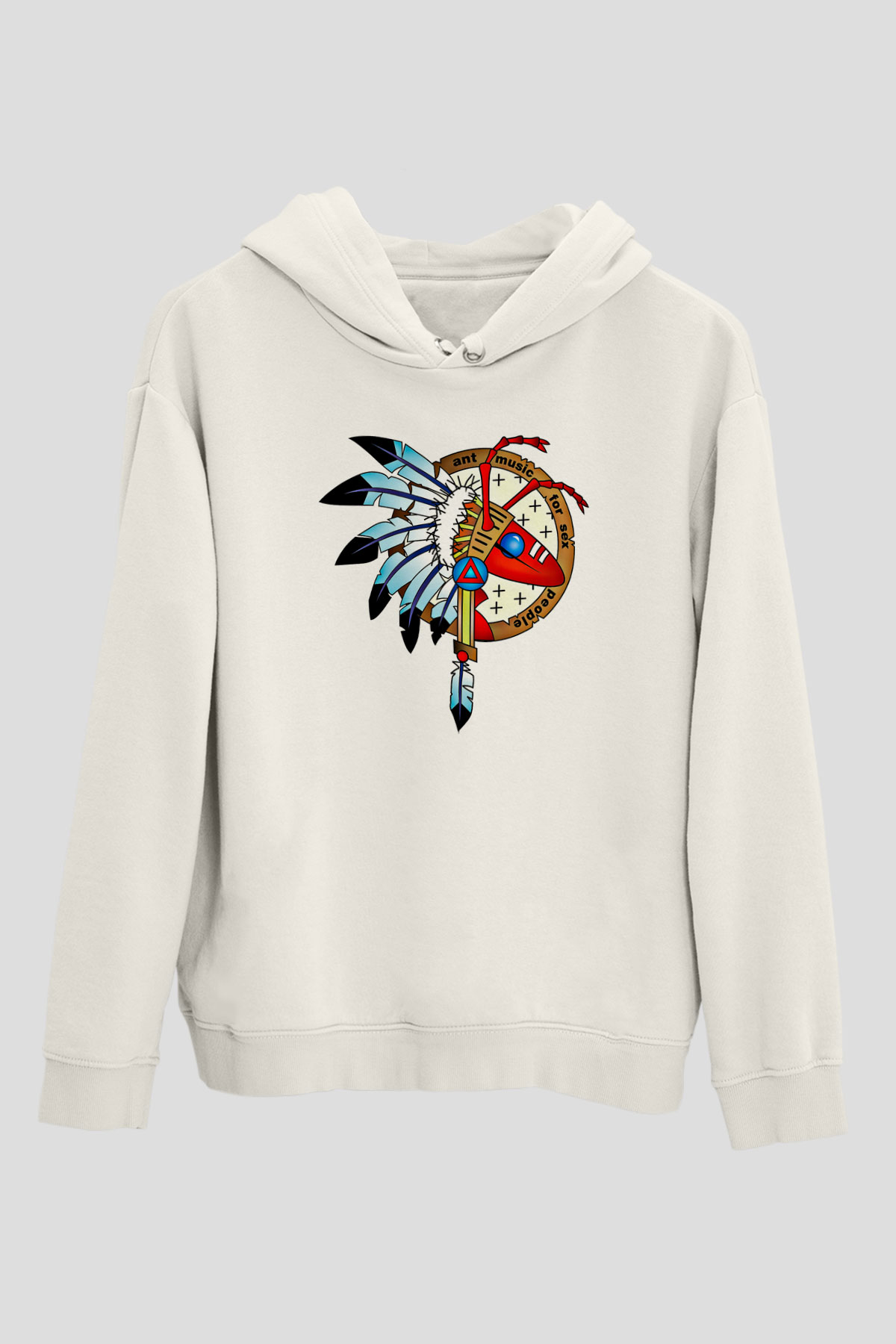 Adam Ant Baskılı Unisex Beyaz Hoodie