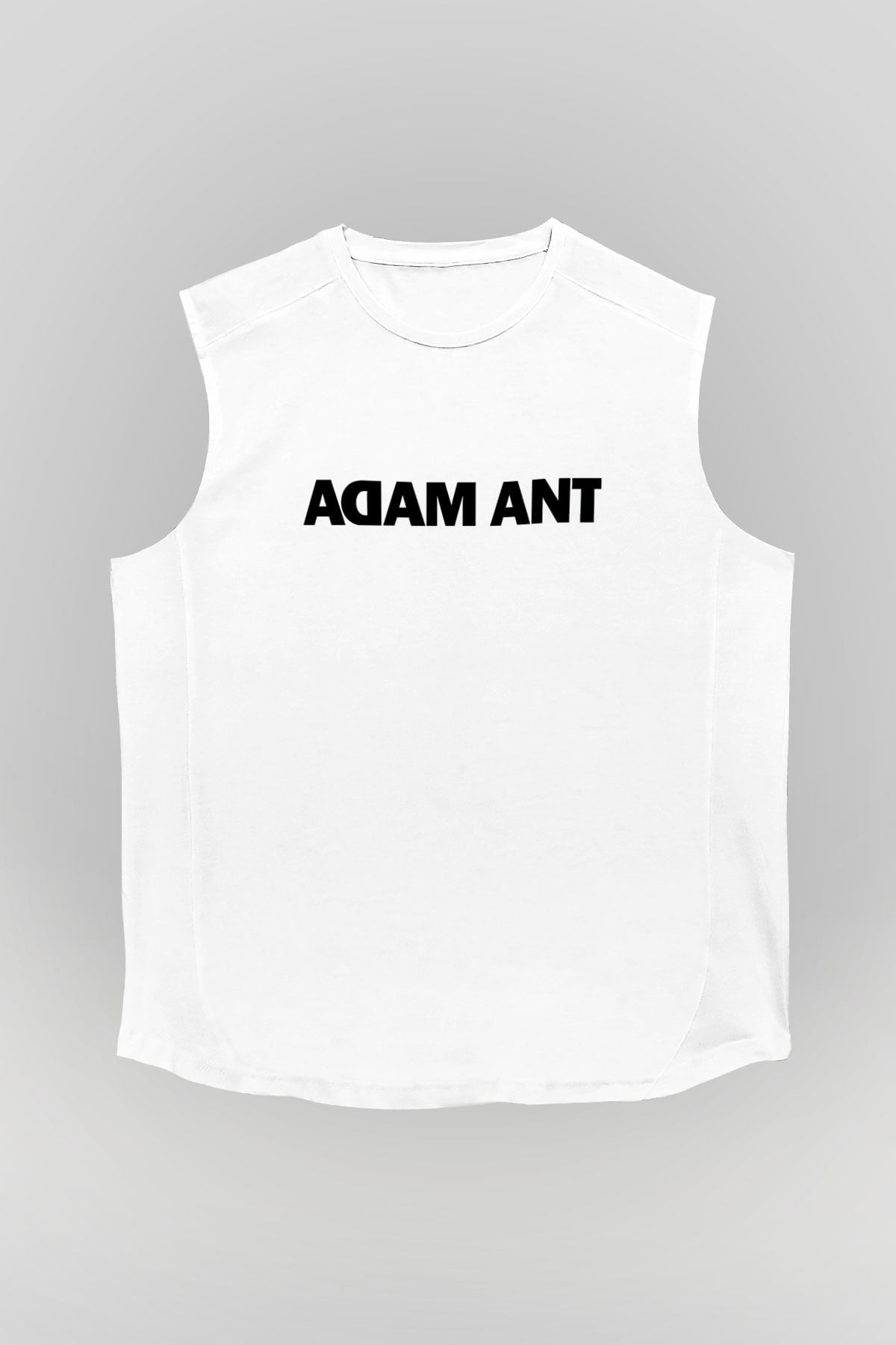 Adam Ant Baskılı Unisex Beyaz Kolsuz Tişört
