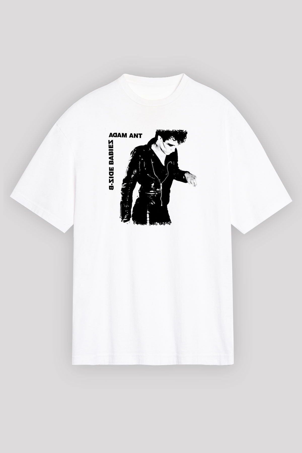 Adam Ant Baskılı Unisex Beyaz Oversize Tişört