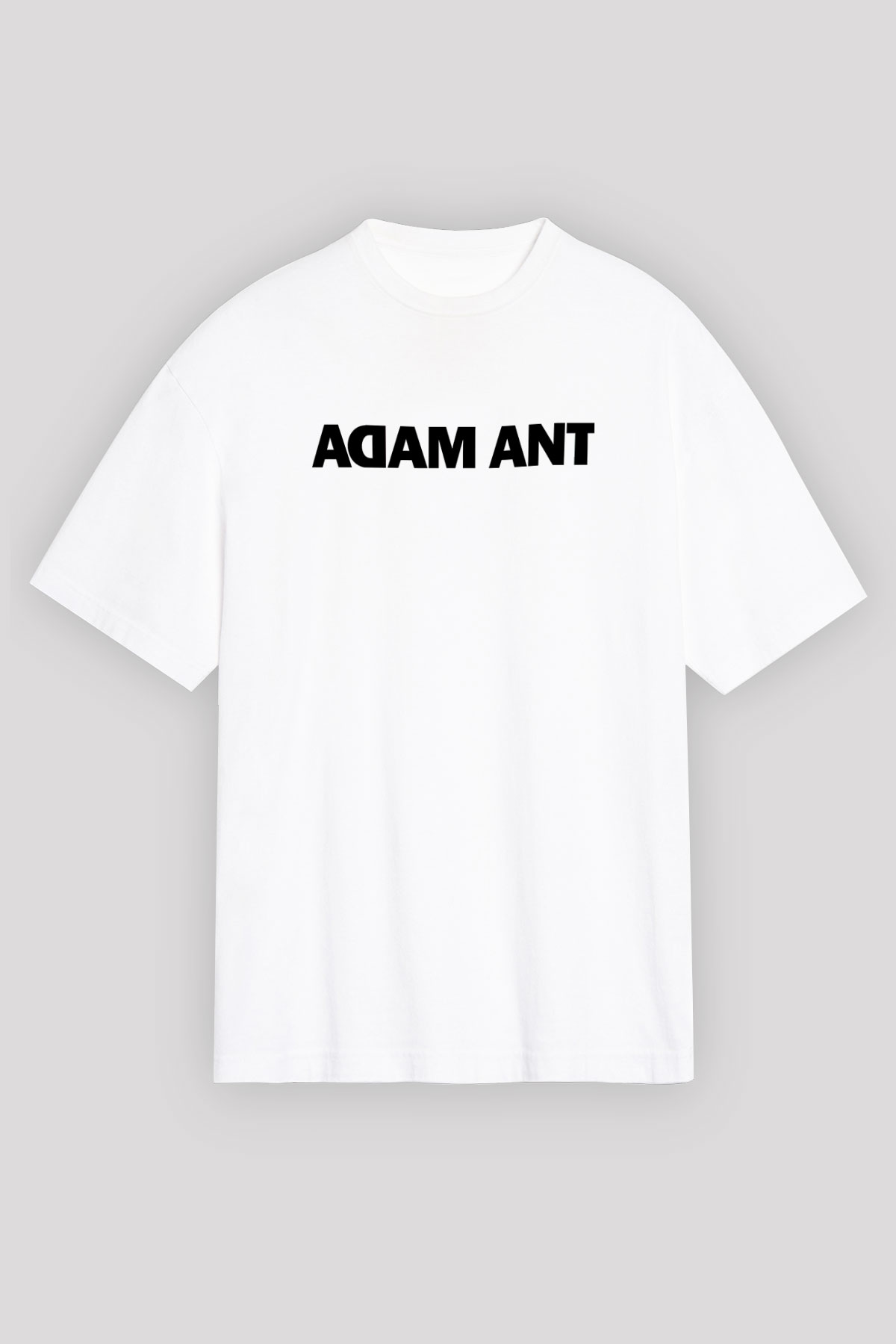 Adam Ant Baskılı Unisex Beyaz Oversize Tişört