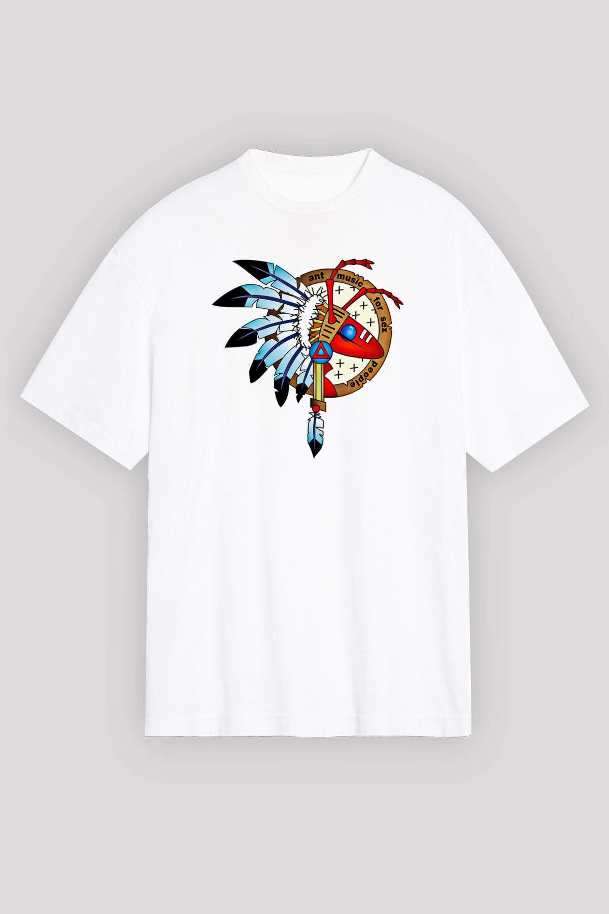 Adam Ant Baskılı Unisex Beyaz Oversize Tişört