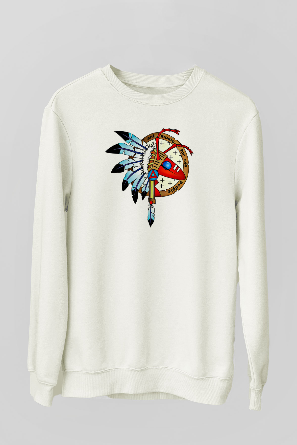 Adam Ant Baskılı Unisex Beyaz Sweatshirt
