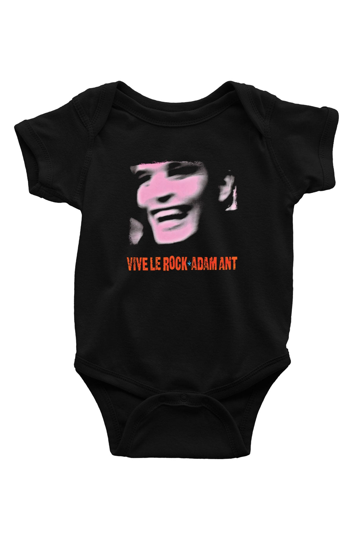 Adam Ant Baskılı Unisex Siyah Bebek Body - Zıbın
