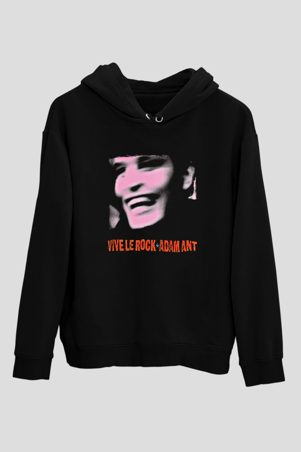 Adam Ant Baskılı Unisex Siyah Hoodie