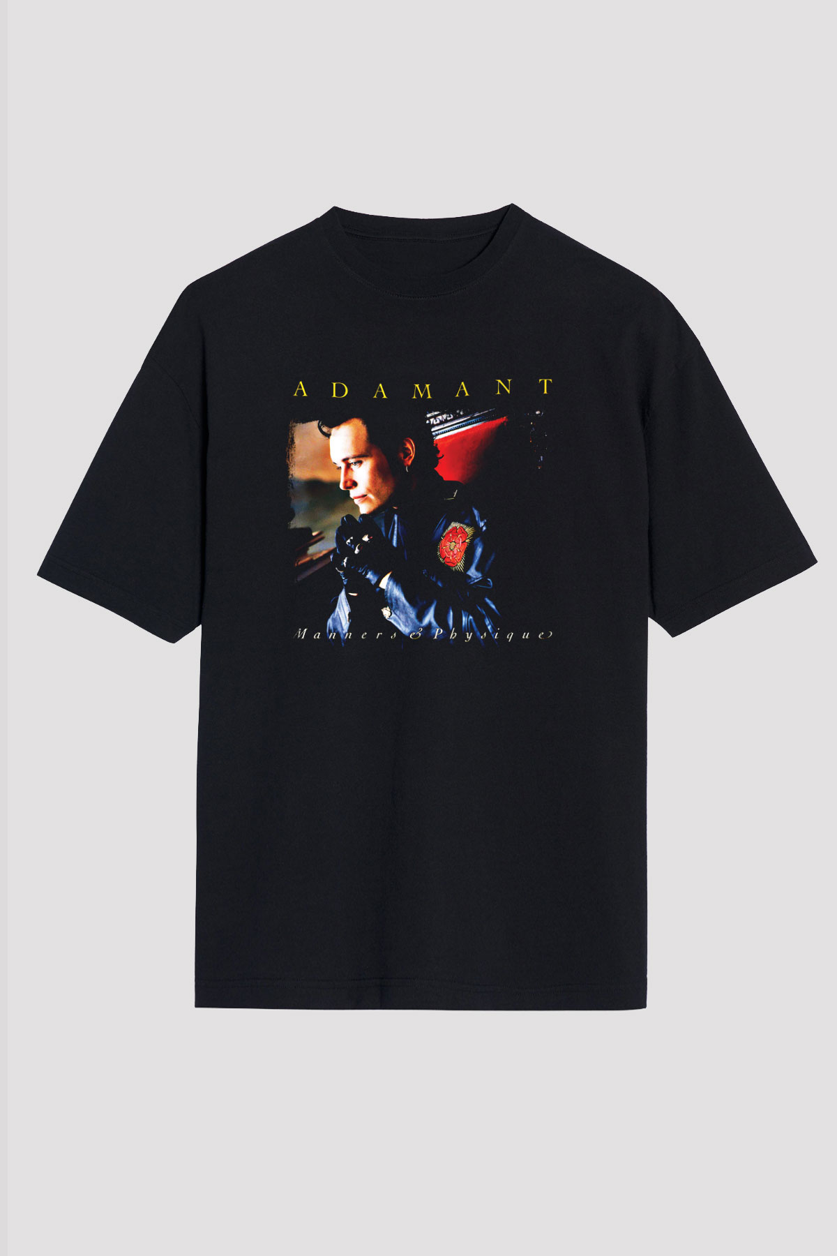 Adam Ant Baskılı Unisex Siyah Oversize Tişört
