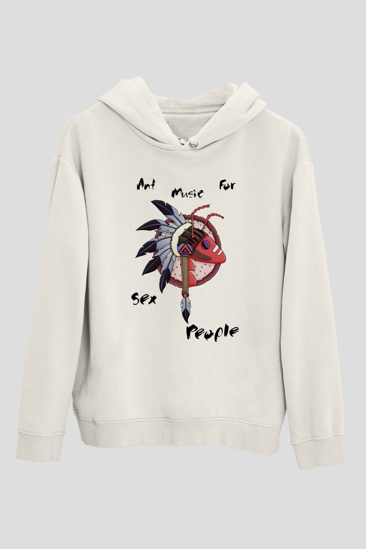 Adam Ant Beyaz Unisex Kapşonlu Sweatshirt