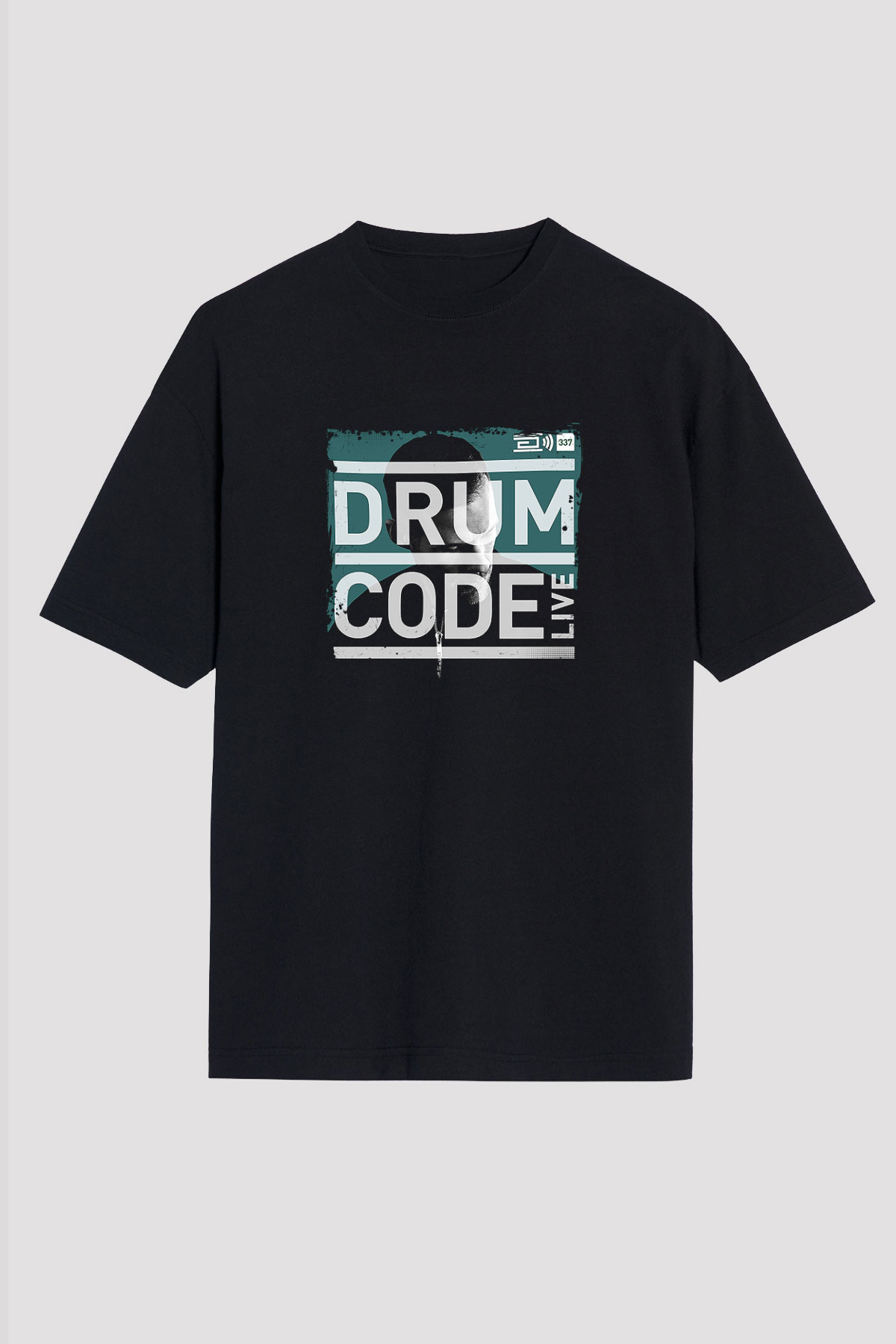 Adam Beyer Baskılı Unisex Oversize Siyah Tişört