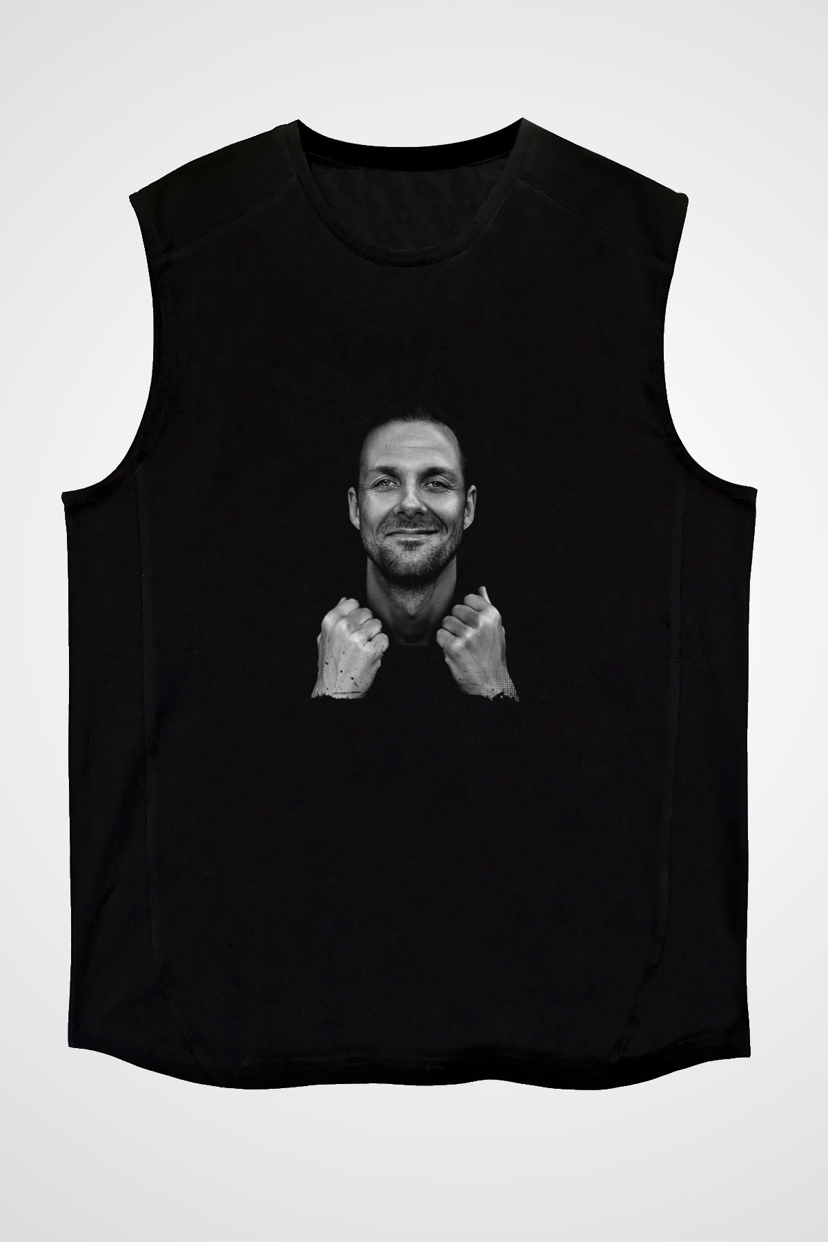 Adam Beyer Baskılı Unisex Siyah Kolsuz Tişört