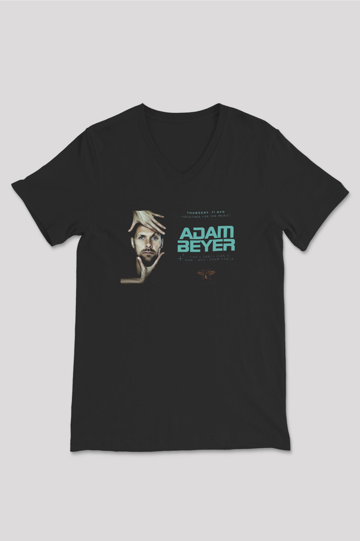 Adam Beyer Siyah Unisex V Yaka Tişört