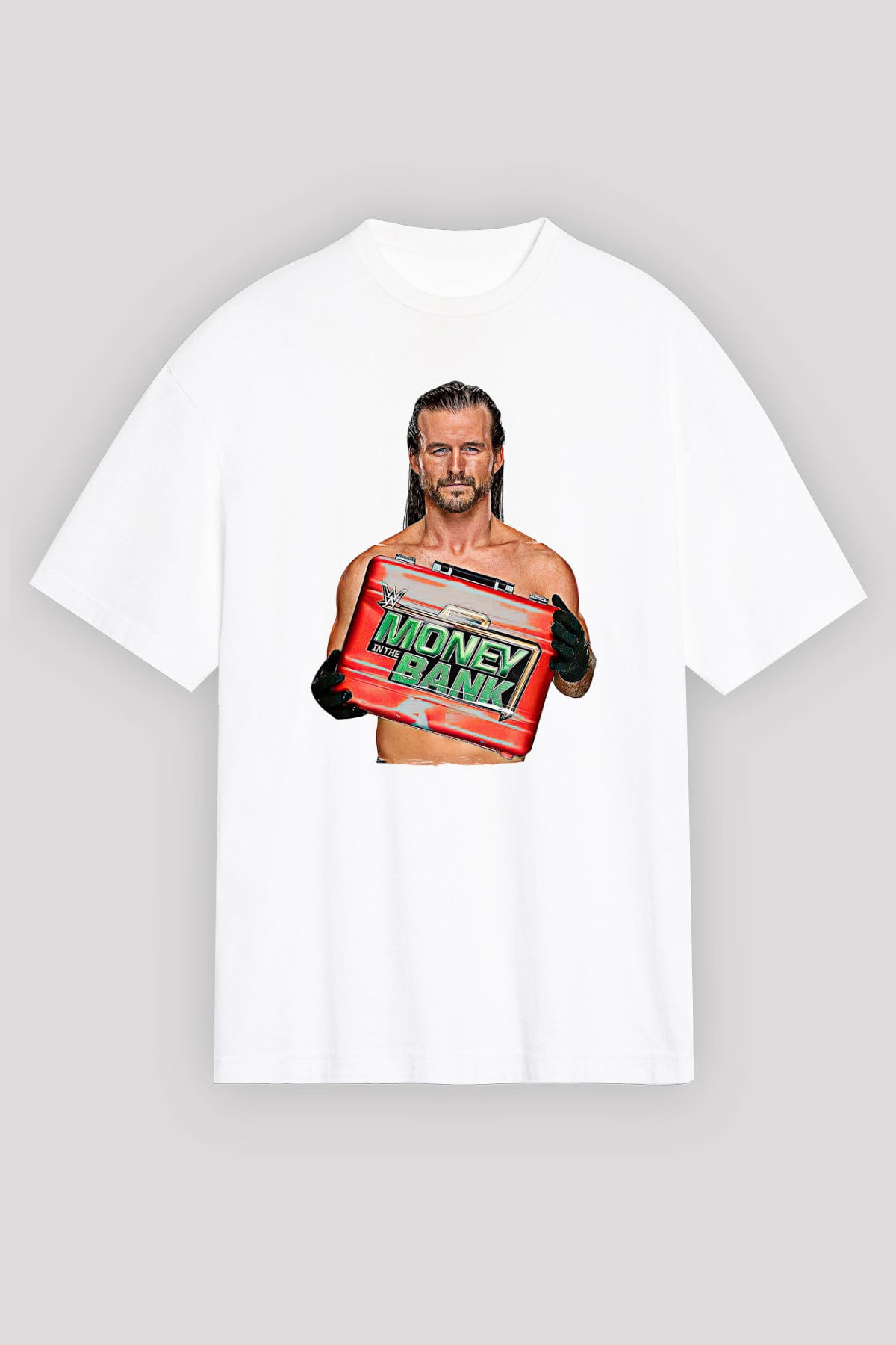 Adam Cole Baskılı Beyaz Unisex Oversize Tişört - Tshirt