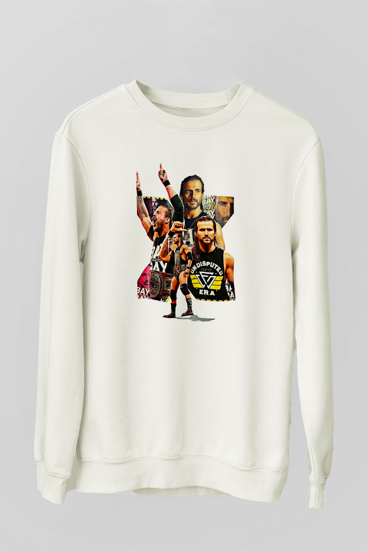 Adam Cole Baskılı Beyaz Unisex Sweatshirt