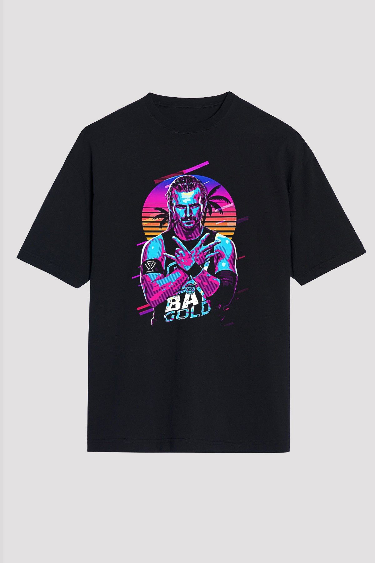 Adam Cole Baskılı Unisex Siyah Oversize Tişört - Tshirt