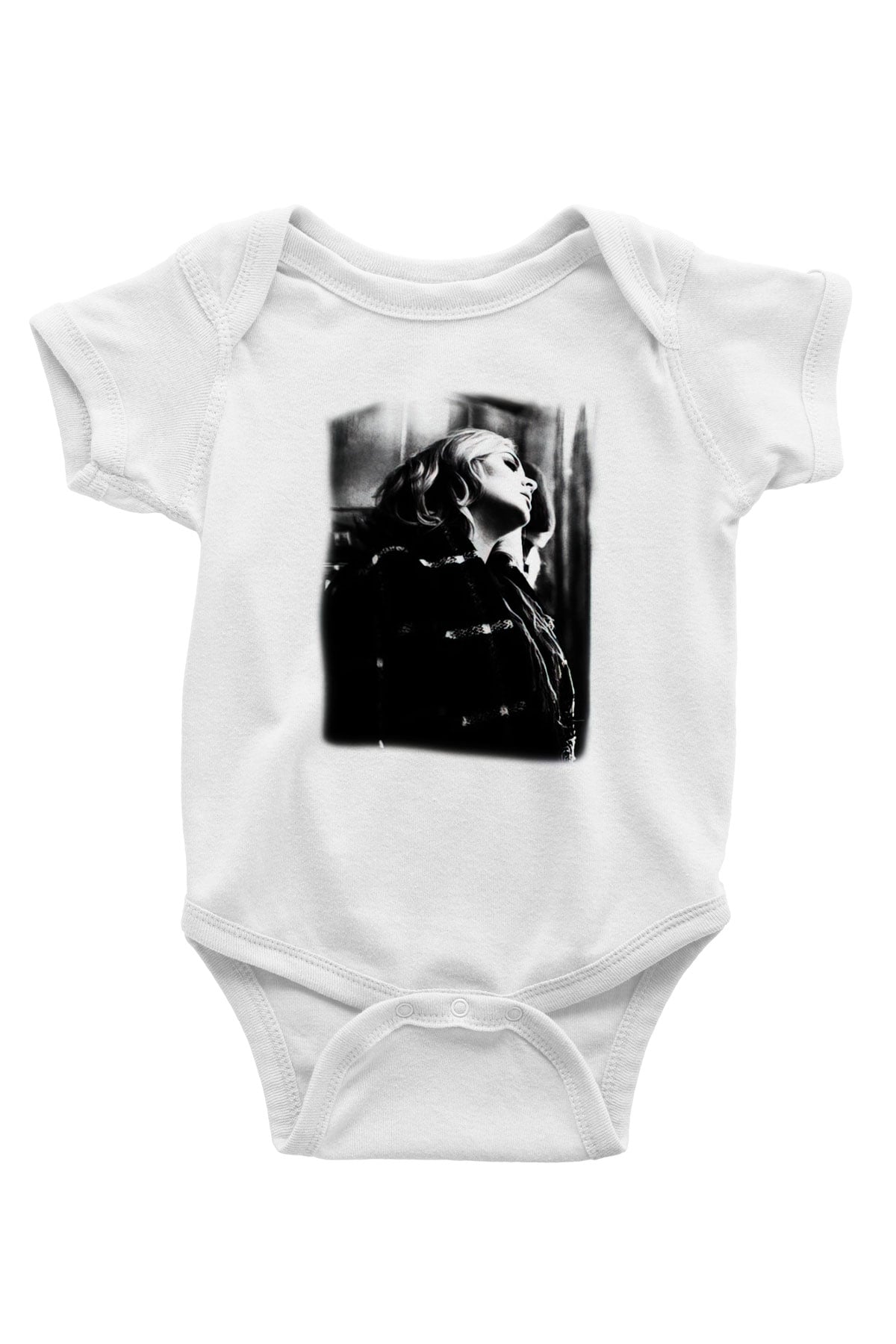 Adele Baskılı Beyaz Unisex Bebek Body - Zıbın