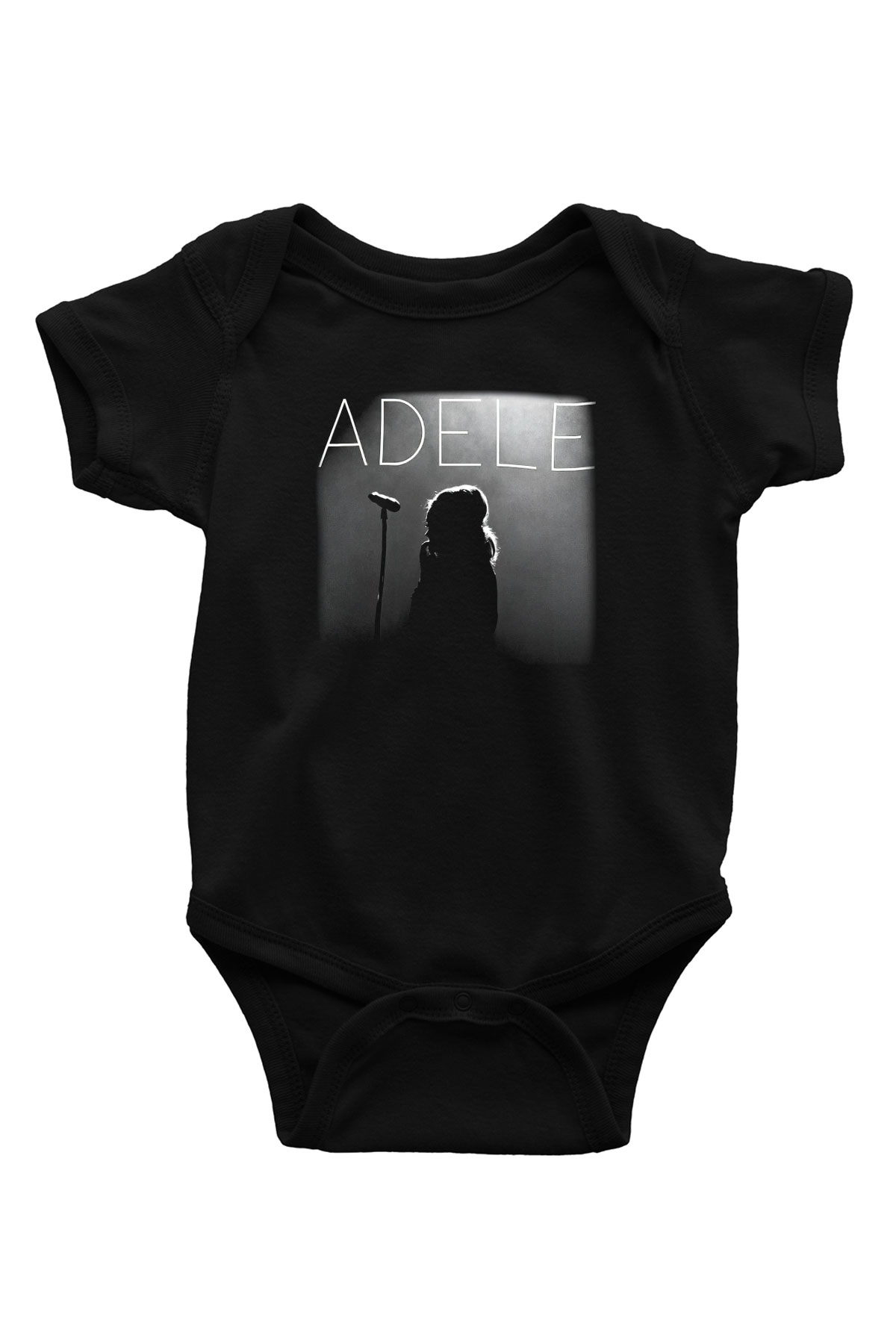Adele Baskılı Siyah Bebek Body - Zıbın