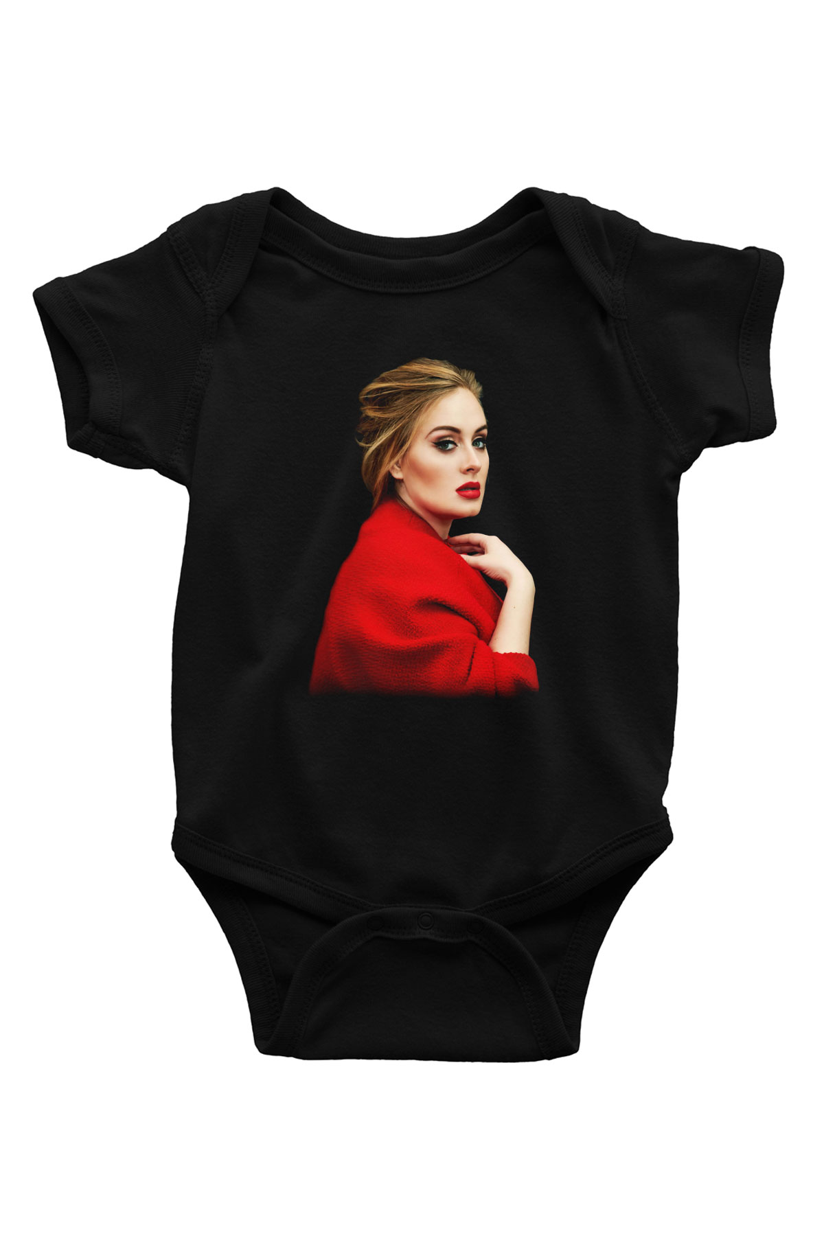Adele Baskılı Siyah Bebek Body - Zıbın