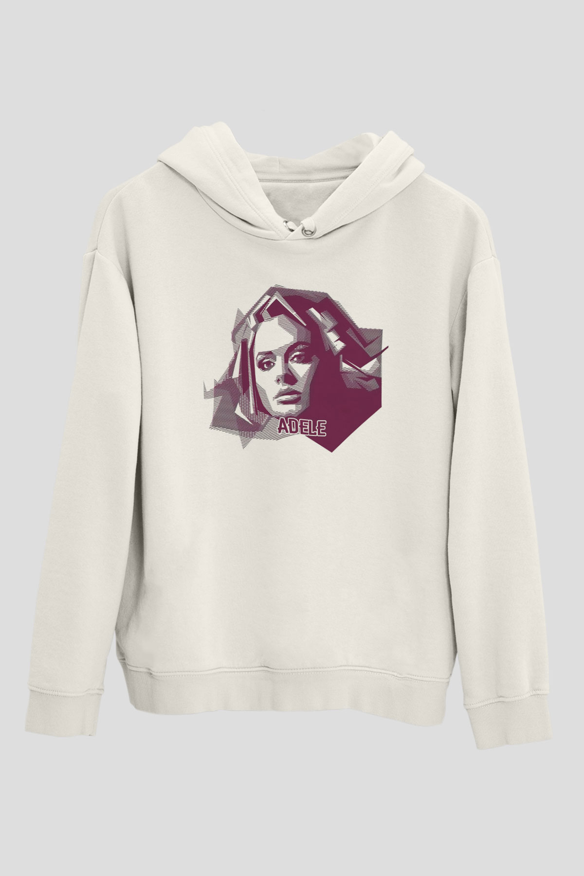 Adele Beyaz Unisex Kapüşonlu Sweatshirt