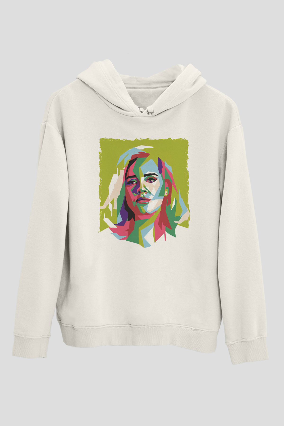 Adele Beyaz Unisex Kapüşonlu Sweatshirt