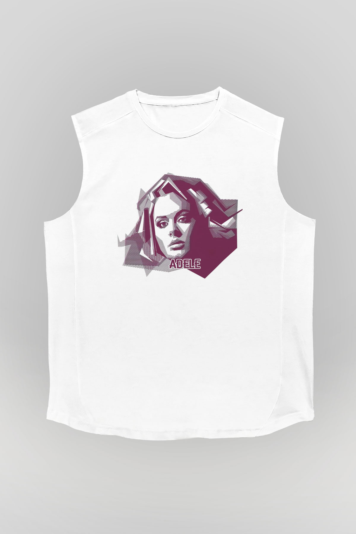 Adele Beyaz Unisex Kolsuz Tişört