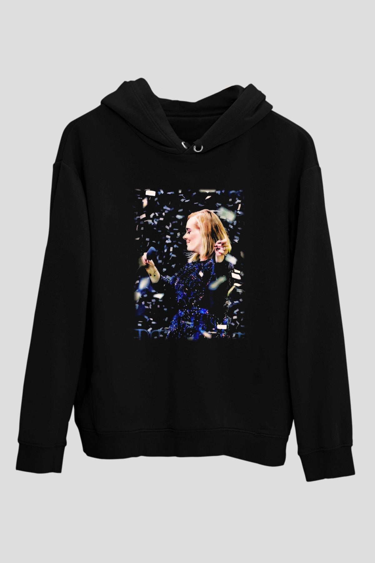 Adele Siyah Unisex Hoodie