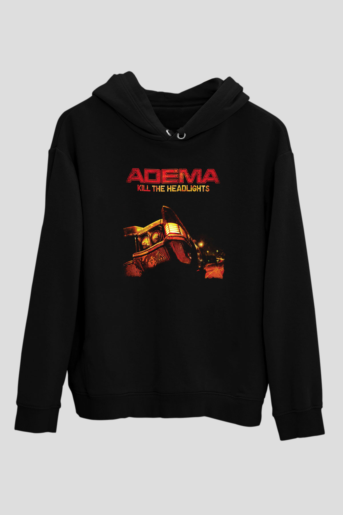 Adema Baskılı Unisex Siyah Hoodie