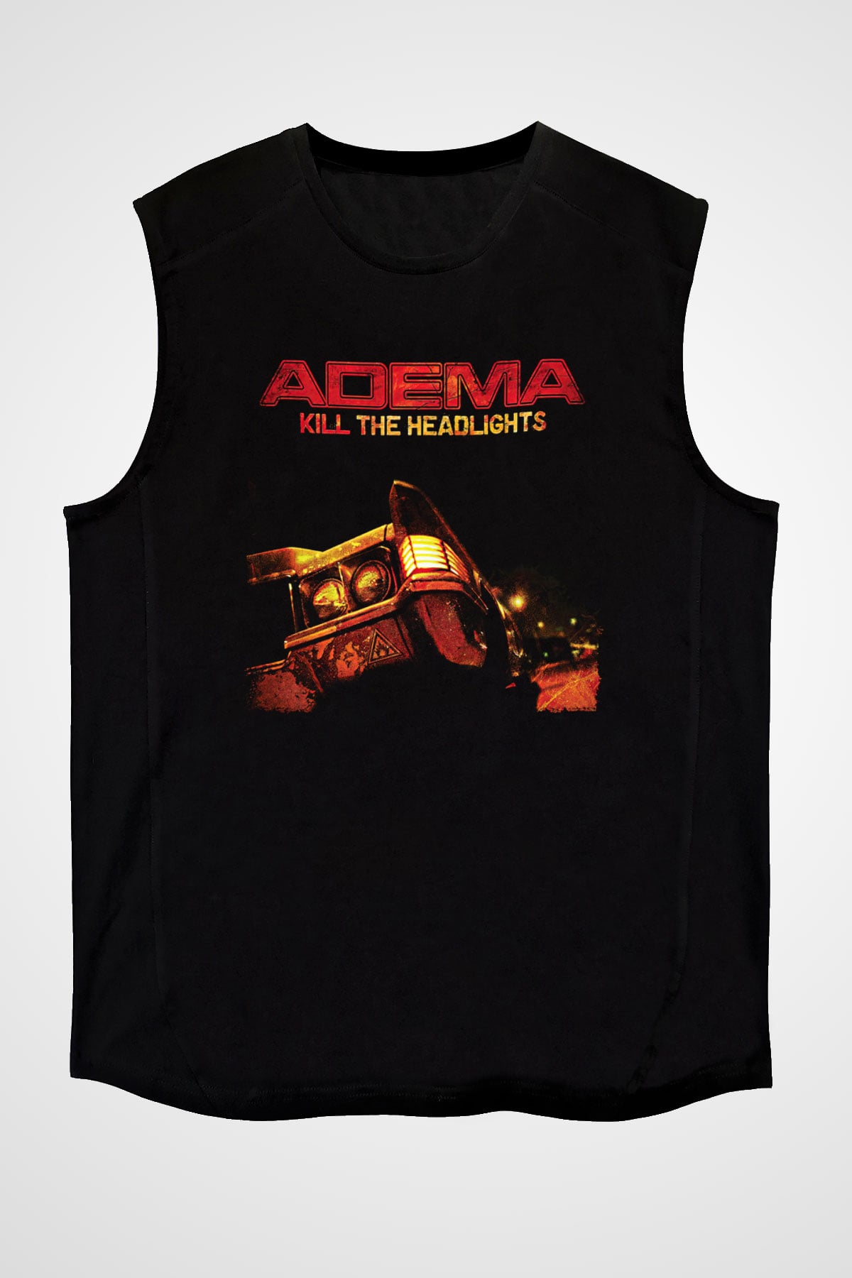 Adema Baskılı Unisex Siyah Kolsuz Tişört - Tshirt