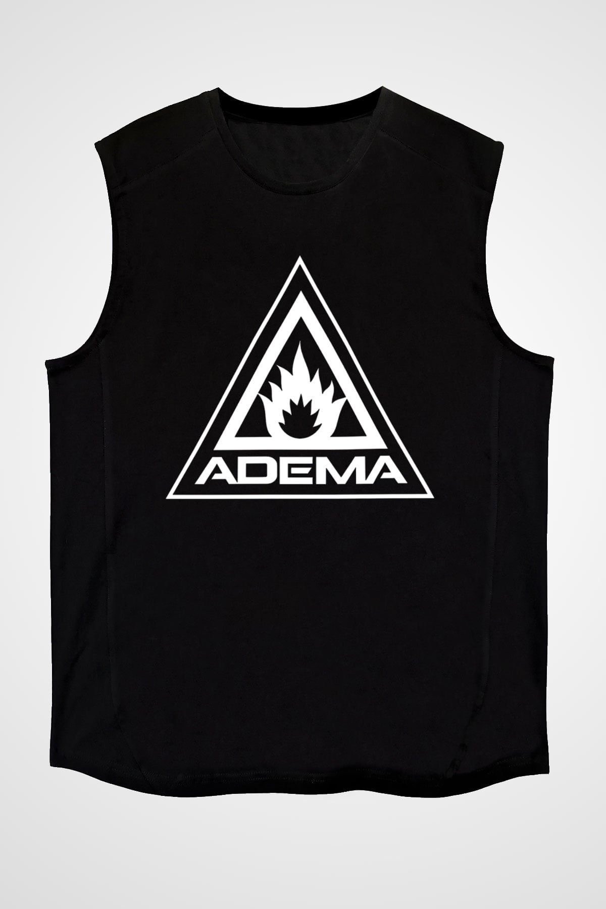 Adema Baskılı Unisex Siyah Kolsuz Tişört - Tshirt
