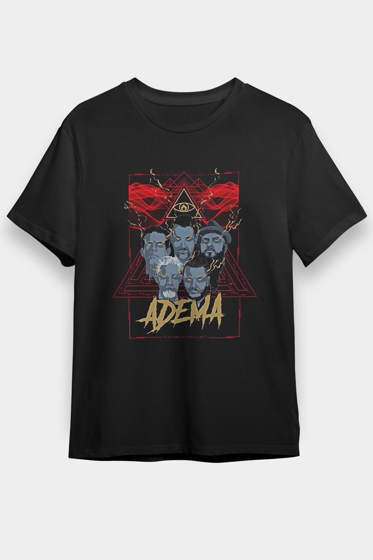 Adema Baskılı Unisex Siyah Tişört - Tshirt