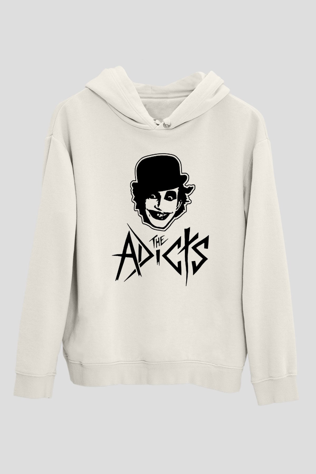 Adicts Baskılı Unisex Beyaz Hoodie