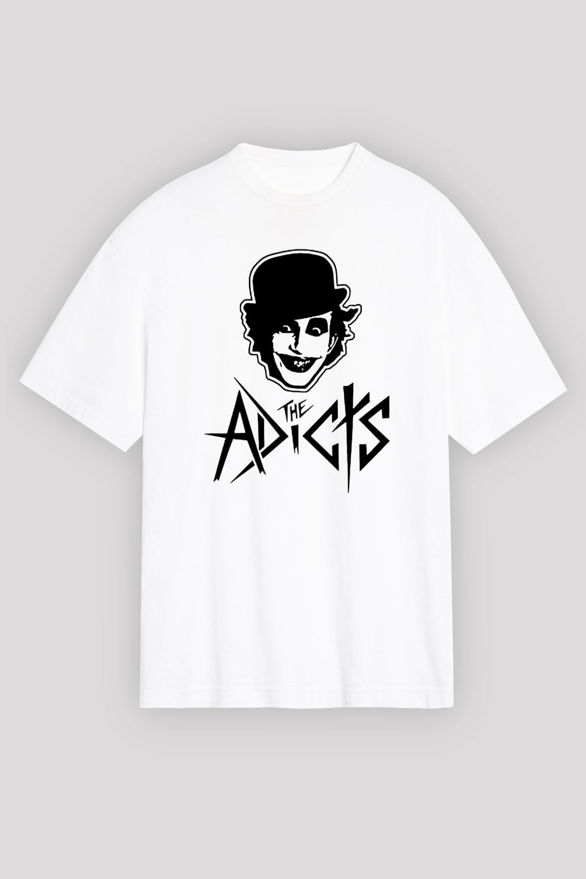 Adicts Baskılı Unisex Beyaz Oversize Tişört